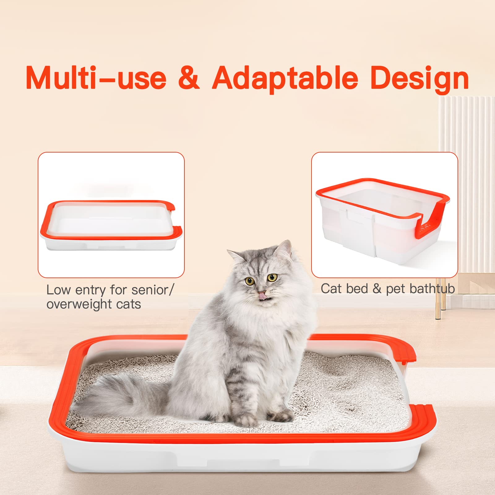 Lilmonster Portable Cat Litter Box Foldable For Travel Suitable For Kittens/Senior/Handicapped Cats, Covered Cat Toilet, Multifu