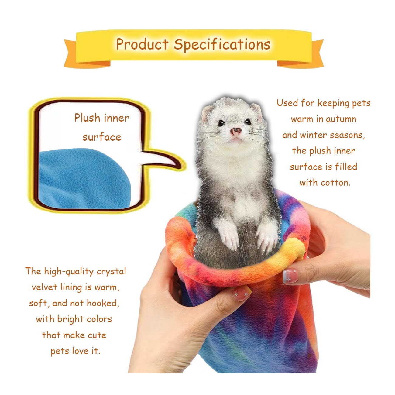Zbjbinch Guinea Pig Hideout, Soft Fleece Rabbit Snuggle Sack, Small Animal House Ferret Cozy Cave Hamster Sleeping Bag For Small