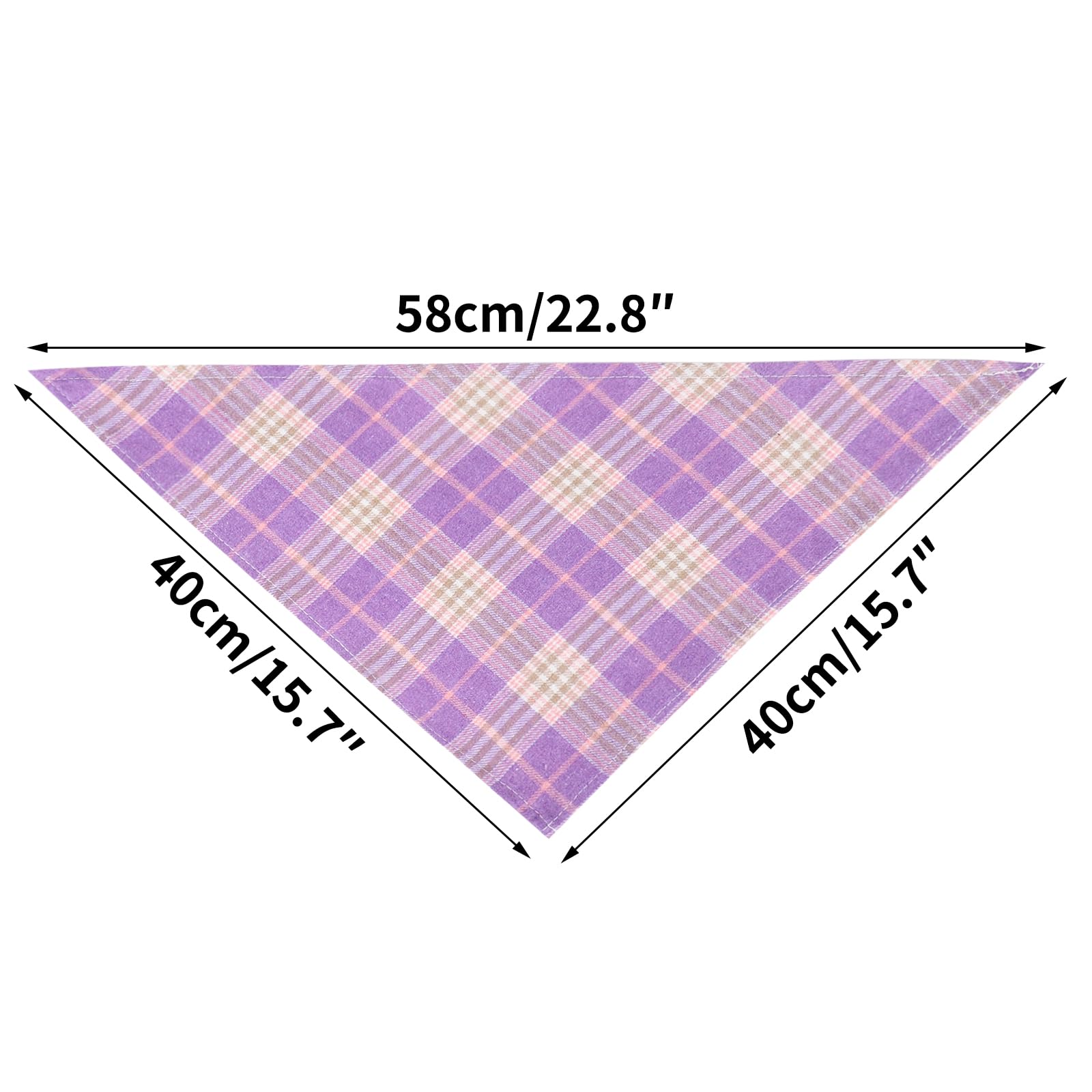 Segarty 30 Pack Triangle Dog Bandanas, 22.8'X15.7' Plaid Bibs Washable Pet Scarf Accessories Bulk For Small Medium Dogs Cats L