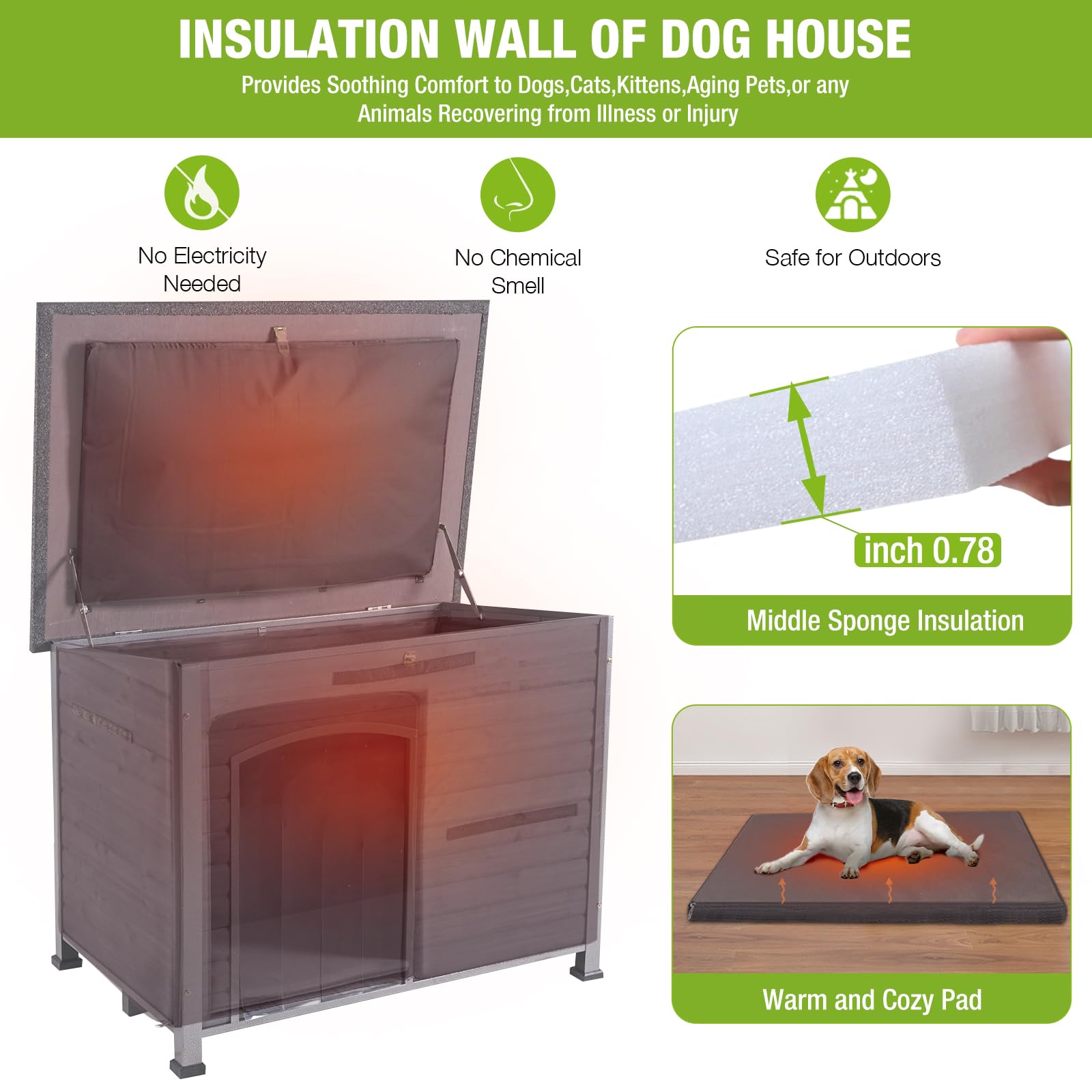 Insulation Dog House Outdoor Dog Kennle With Liner For Winter,Waterproof