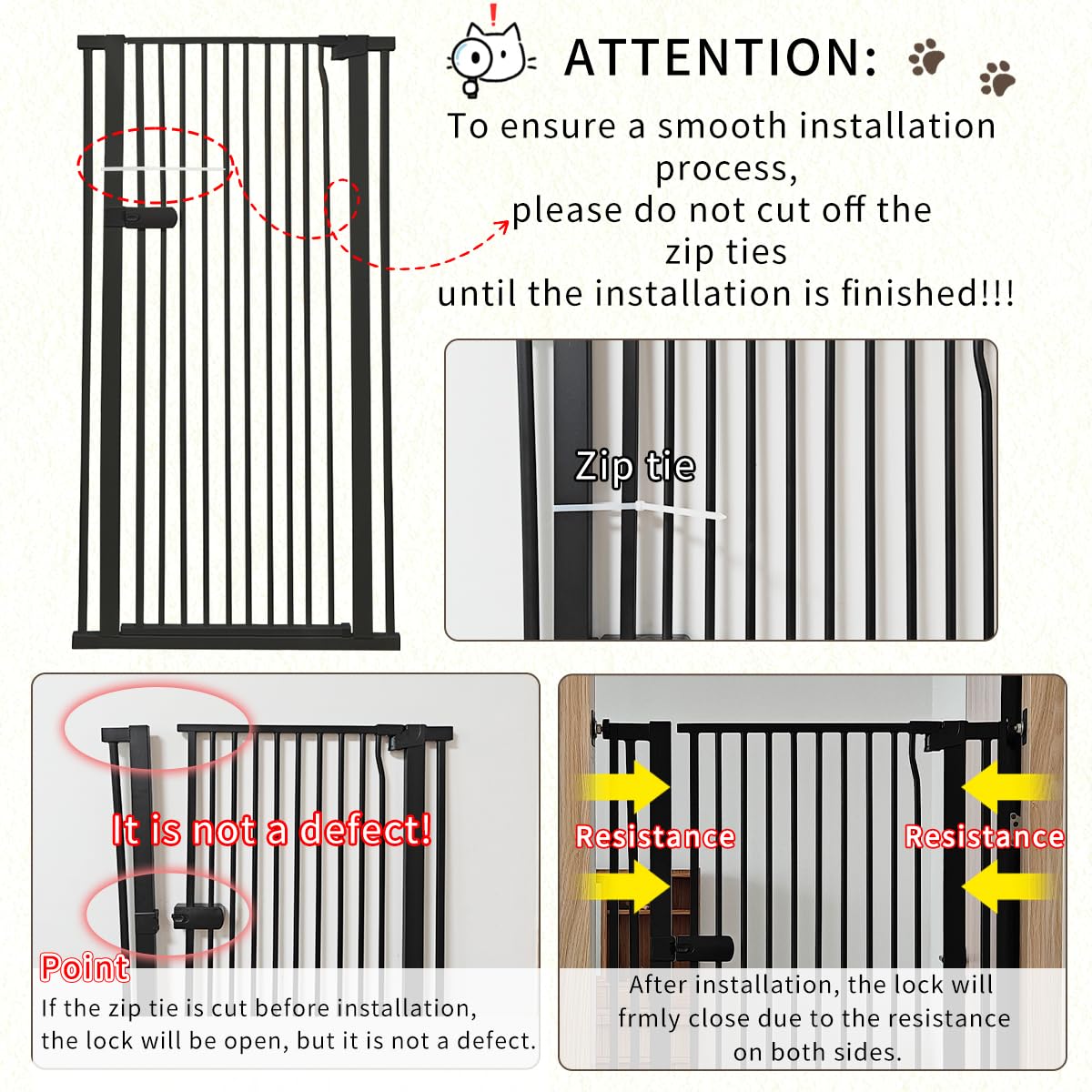 Lumizone Extra Tall Cat Gate 55.12 High Pressure Mounted Extra Wide 2025 New (17 Sizes) 1.37 Gap No Drilling Auto-Close One-Hand