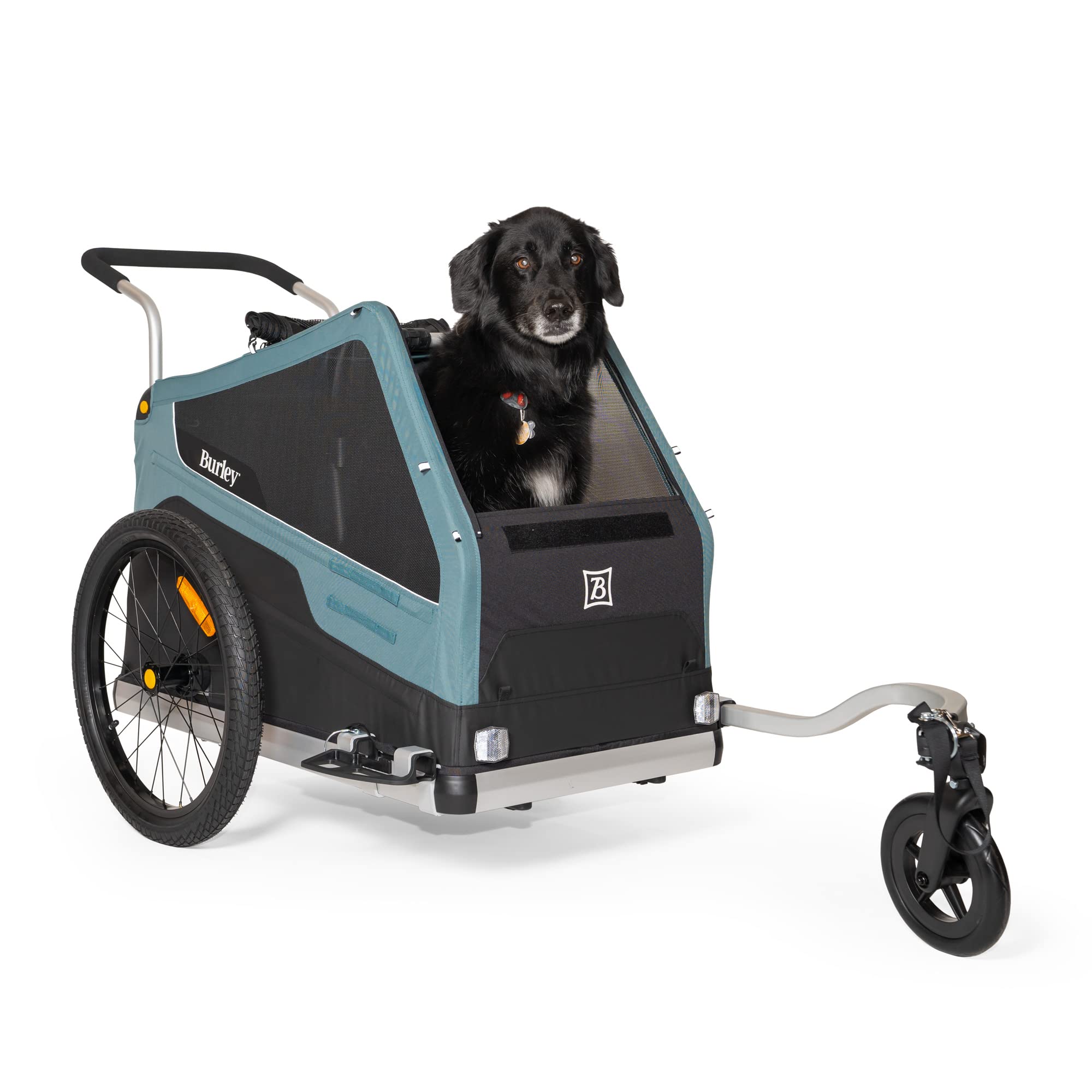 Burley Design XL Dog Bike Trailer & Stroller - Blue Spruce, Aluminum, Roomy Interior, Model 947107