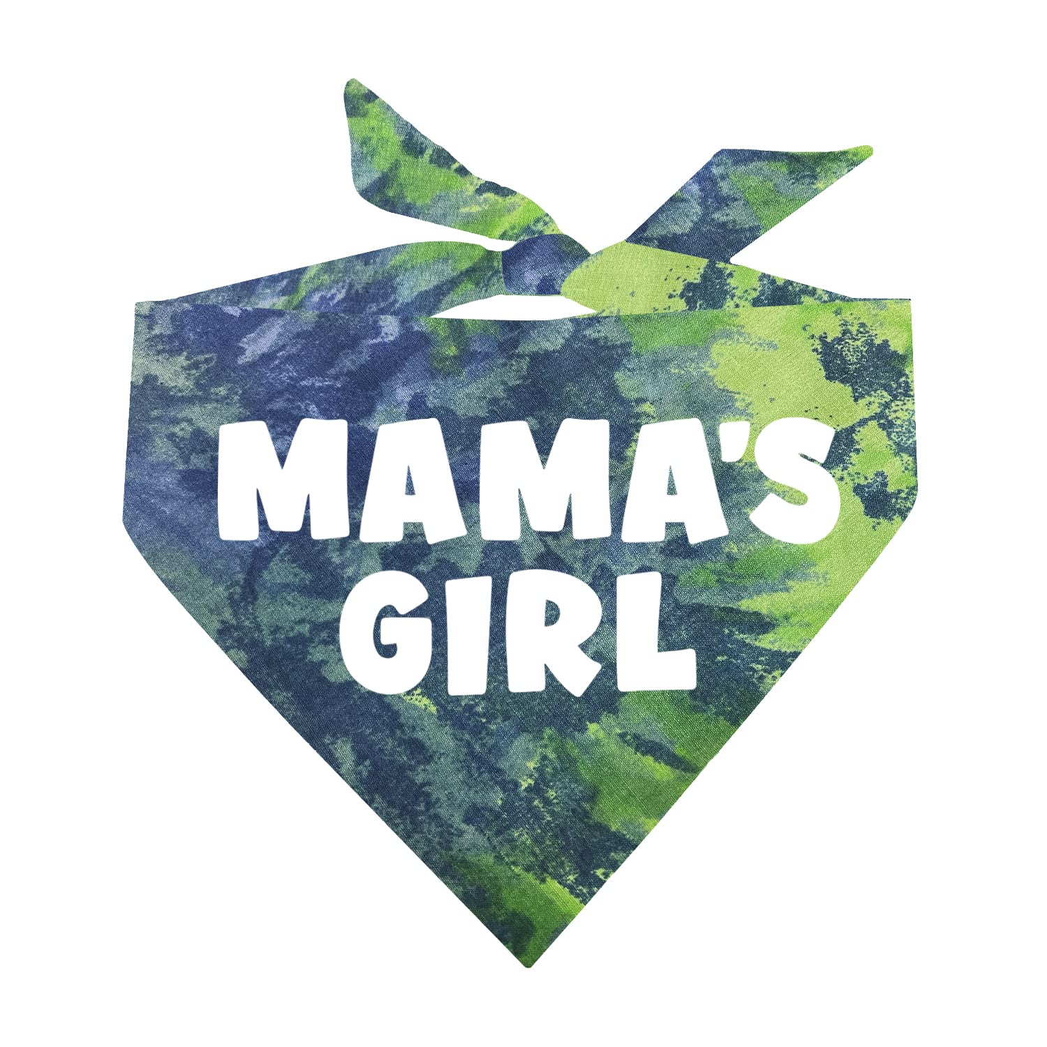Mama'S Girl Dog Bandana | 100% Cotton For Mom | Valentine'S Day | Prop Photoshoot | Green/Blue Scrunch, One Size (949)
