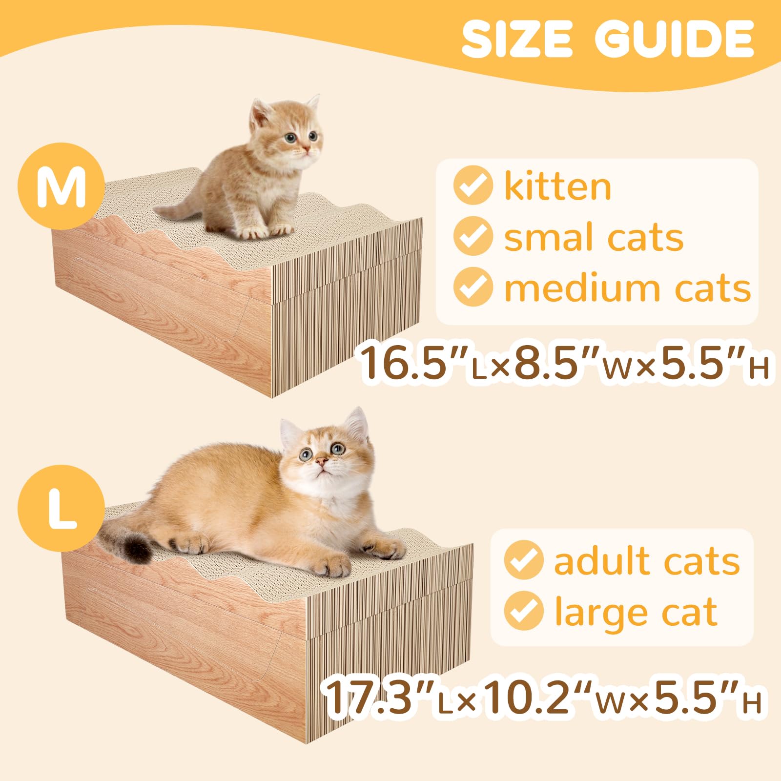 Cat Scratch Pad- 3 In 1 Corrugated Cardboard Cat Scratcher For Indoor Cats, Professional Cat Scratching Board For Adult Cats, Ca