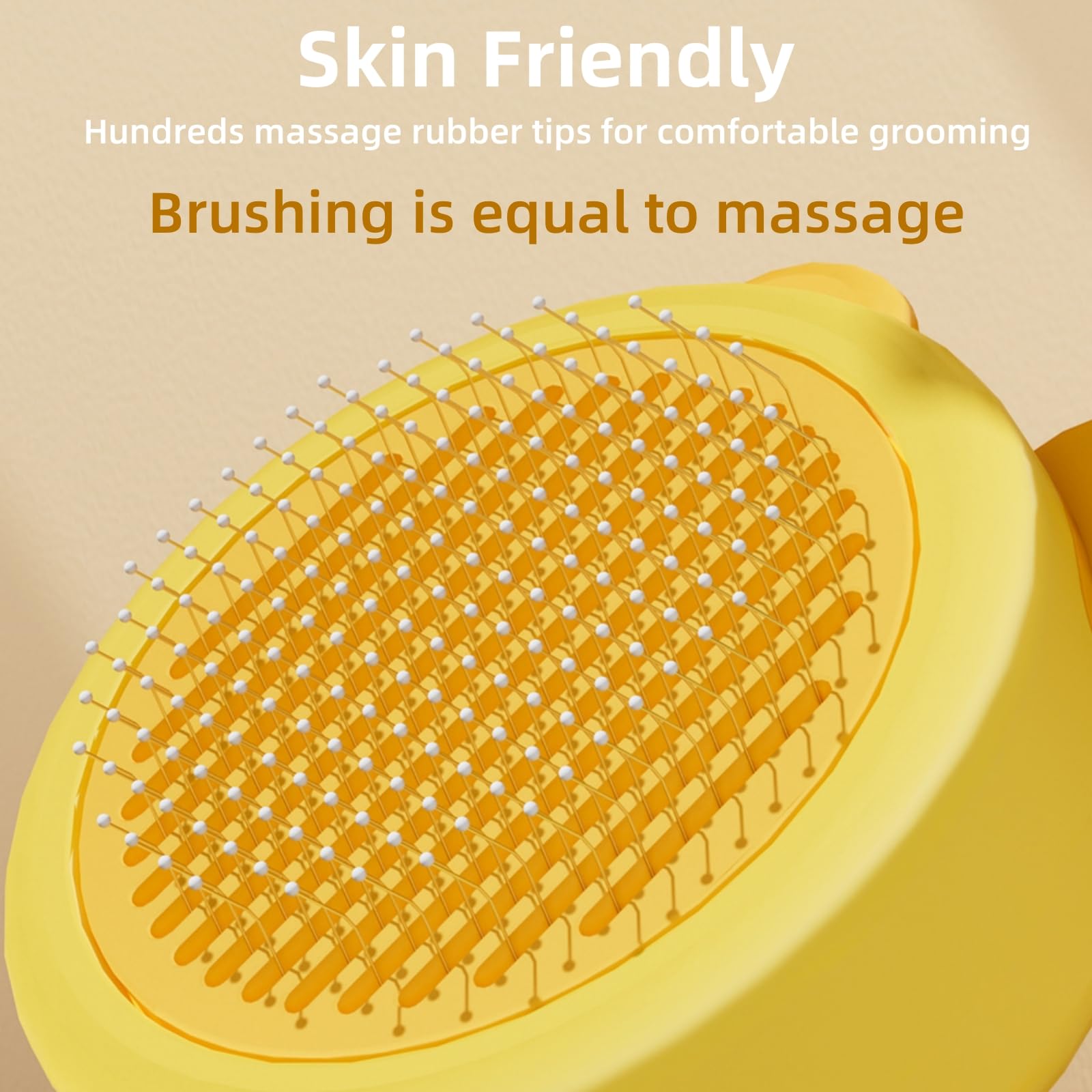 Nskanios Paw Cat Brush With Release Button, Self Cleaning Cat & Dog Hair Brush For Shedding, Grooming Long & Short Haired Pets (