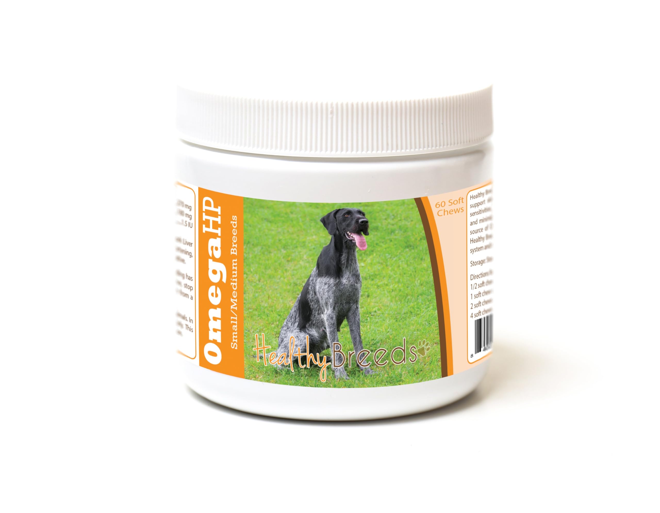 Healthy Breeds German Wirehaired Pointer Omega HP Fatty Acid Skin and Coat Support Soft Chews 60 Count