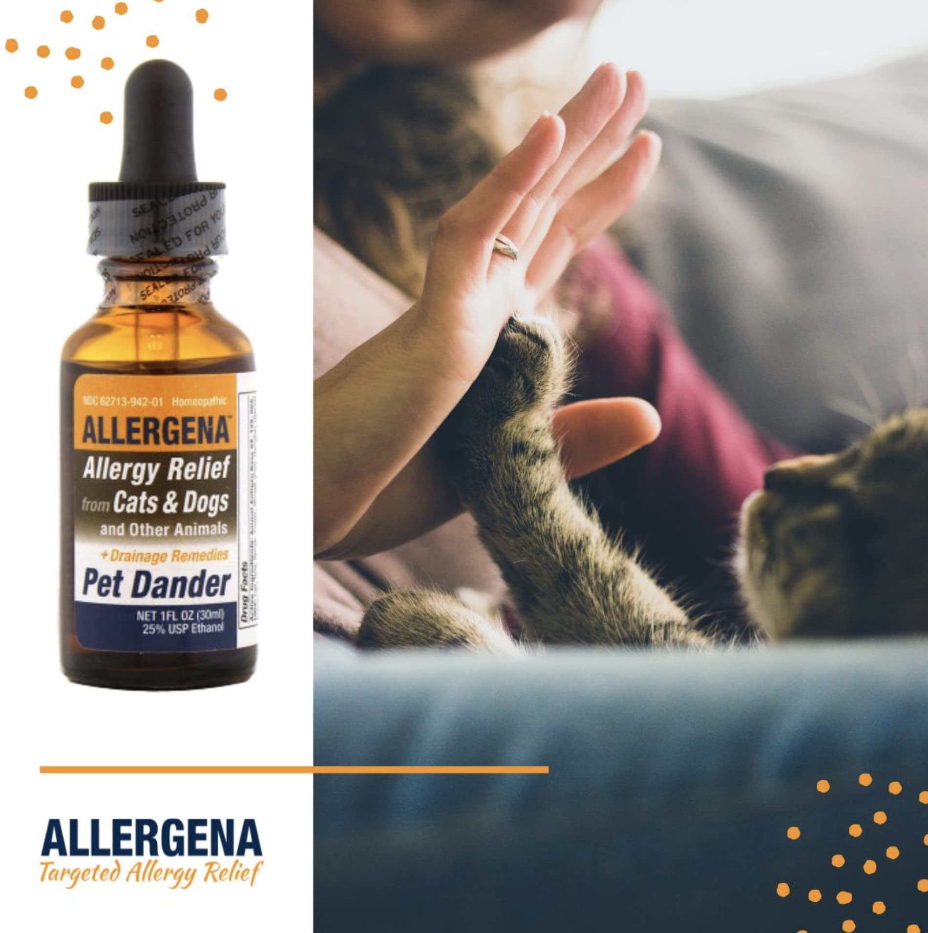 PROGENA - Allergena Pet Dander - Allergy Relief Drops (1 FL Ounce)