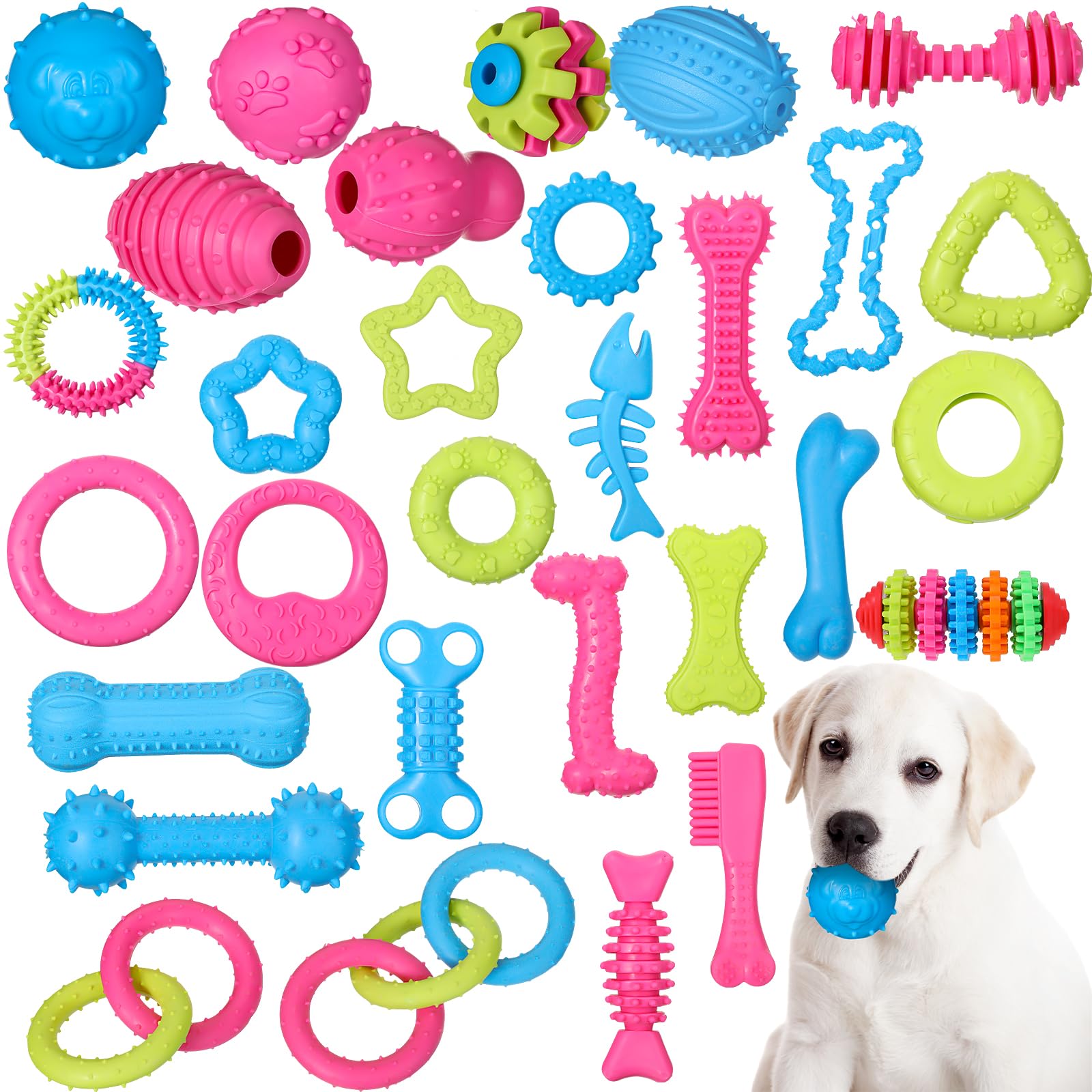 Sanwuta 30 Pack Puppy Toys Puppy Chew Toys For Teething Cute Dog Toys Soft Dog Chew Toys Interactive Dog Teething Toys Teething 