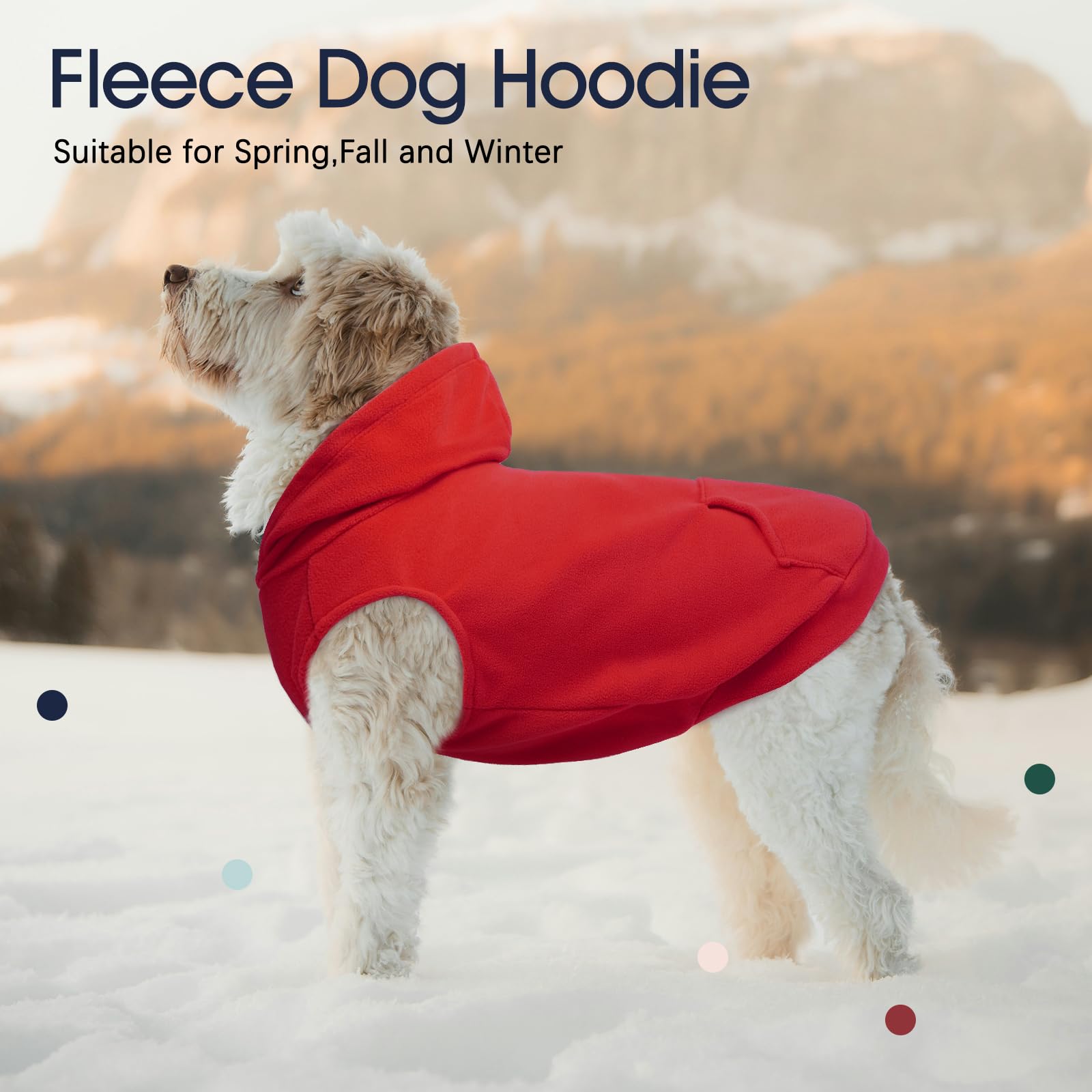 Iecoii Warm Dog Hoodie For Large Dog,Dog Christmas Sweater Fleece Vest With Leash Hole,Cold Weather Hoodie For Dogs Girl Boy,Ext