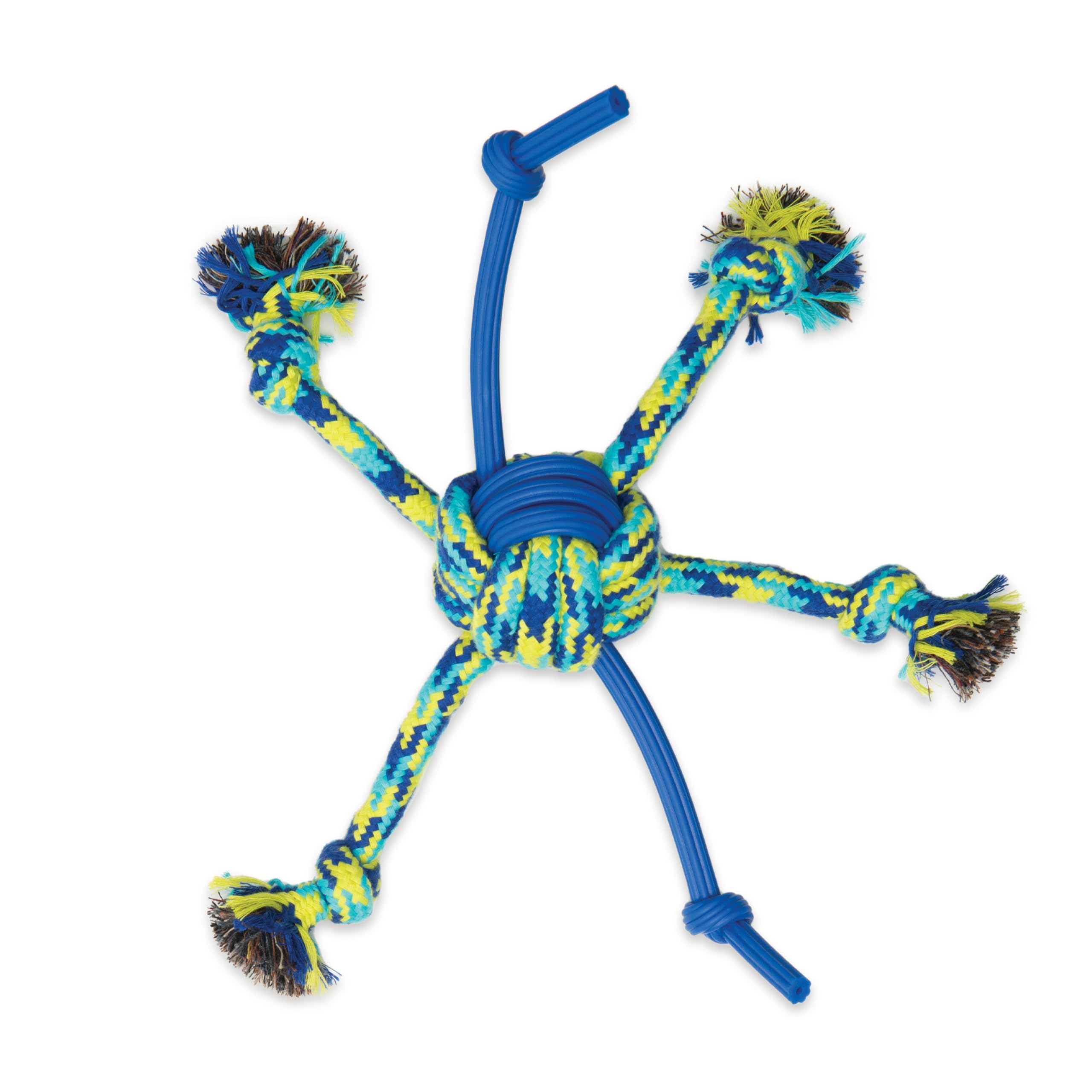Zeus Rope & Ball Dog Toy For Training And Chewing | Durable Rope With Tpr Spider Ball Interactive Dog Toy | Strong Tug, Fetch & 
