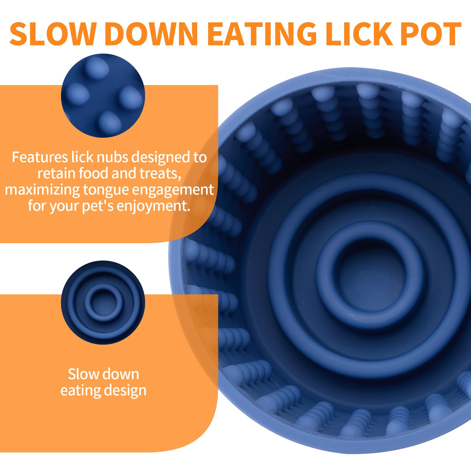 Dog Lick Bowl, Bestalk Anxiety Relief Slow Feeder Dog Lick Mat Treat Dispenser, Non-Slip Dog Licking Bowl Dog Enrichment Toys fo