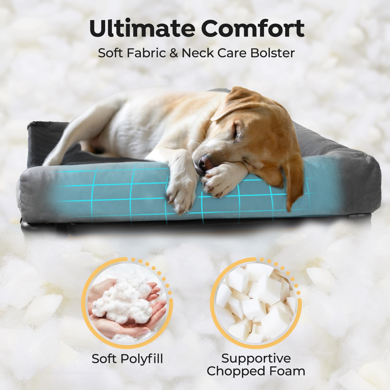Veehoo Elevated Dog Bed-Raised Cooling Outdoor Dog Cots Beds For Medium Sized Dogs Outside Dog Bed Off Ground With Breathable Me