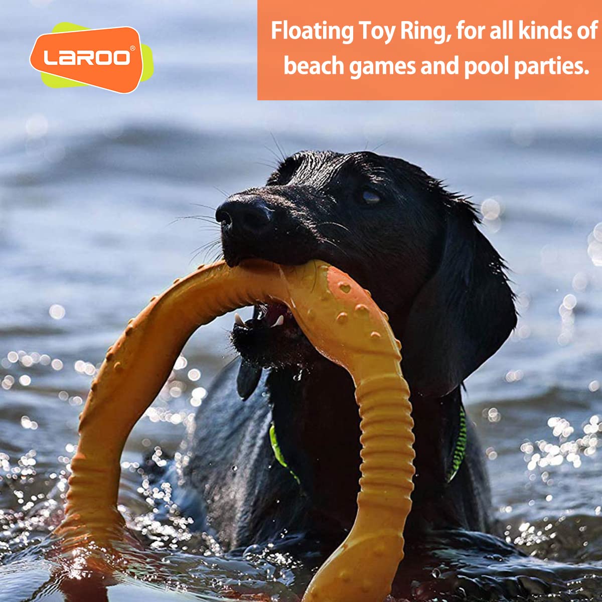 LaRoo Dog Flying Ring Toys, Floating Flying Dog Disc Toys, Summer Pet Training Outdoor Durable Chew Toys for Medium and Large Do