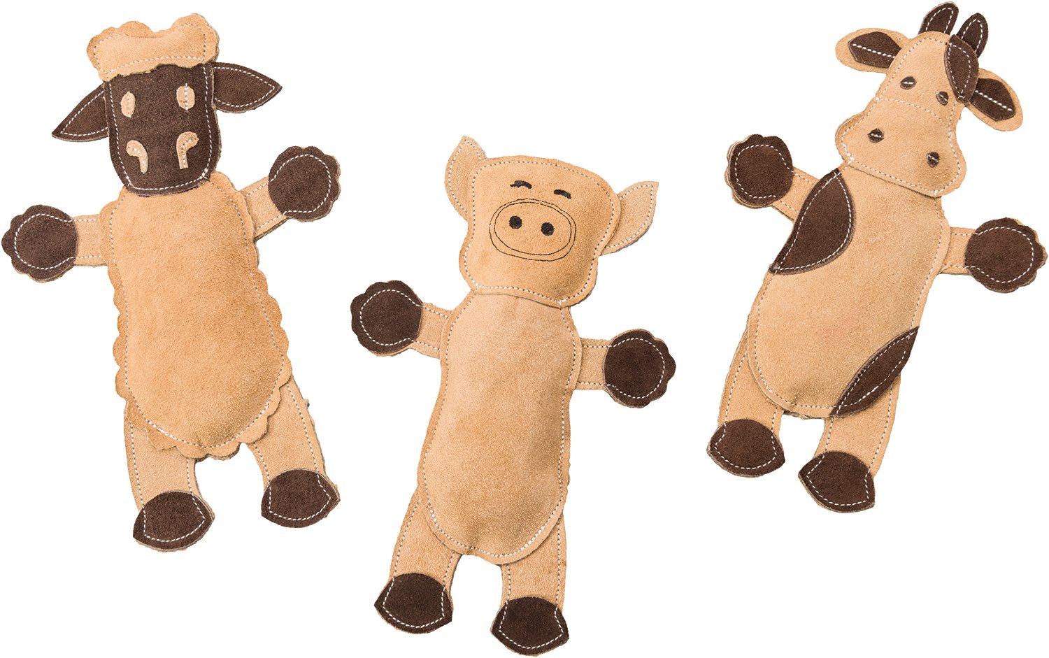 Spot Ethical Pets Dura-Fused Leather Assorted Barnyard Animals Dog Toys, 11'' For Medium Breeds