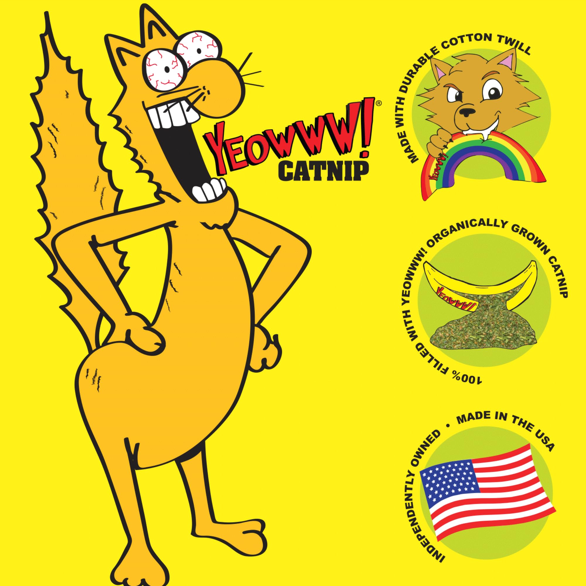 Yeowww! Catnip Toy - Yellow Banana, 1 Pack, Cotton Material, Model 8 12402 00004 1