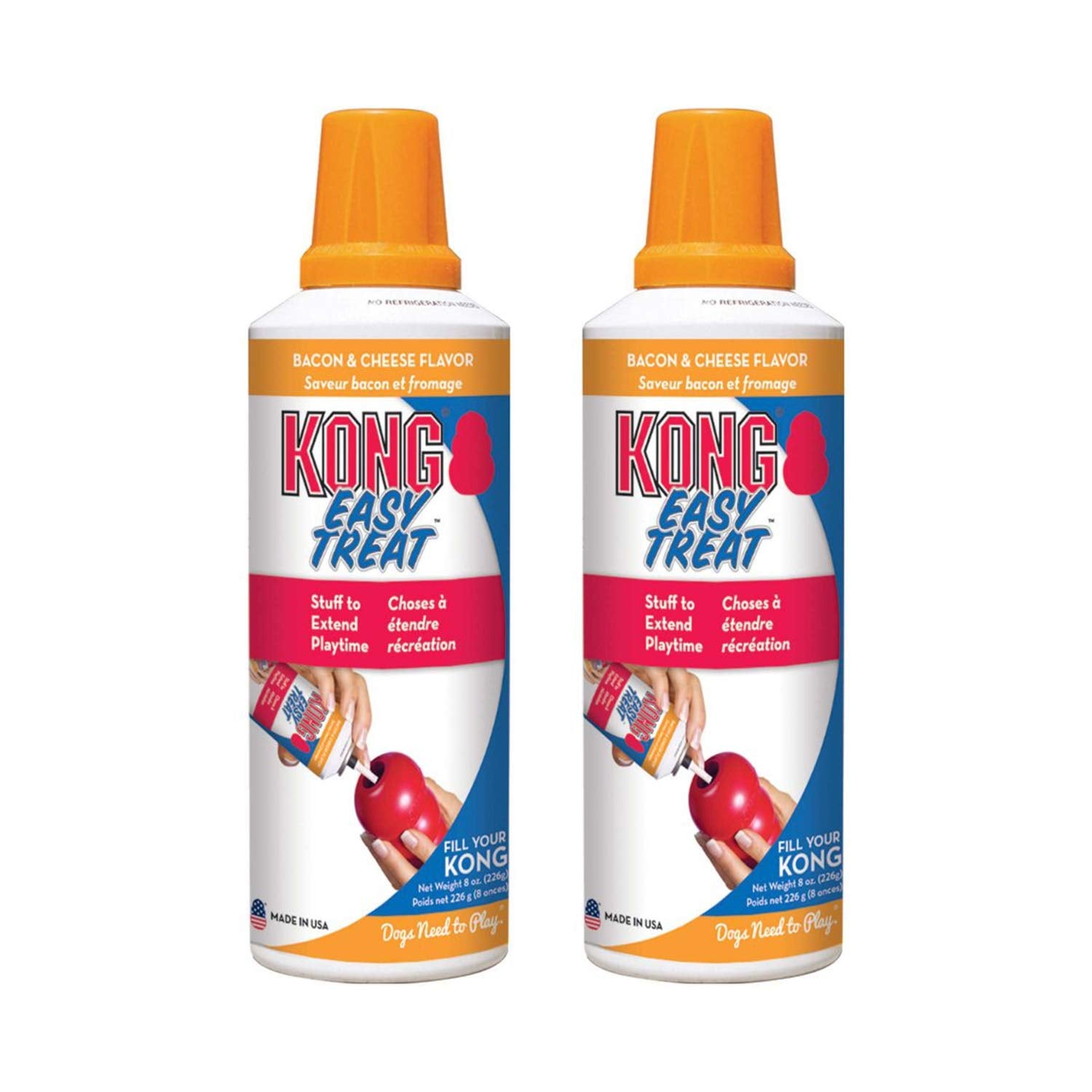 KONG - Easy Treat - Dog Treat Paste - Bacon and Cheese - 8 Ounce (Best Used Classic Rubber Toys) - 2 Pack