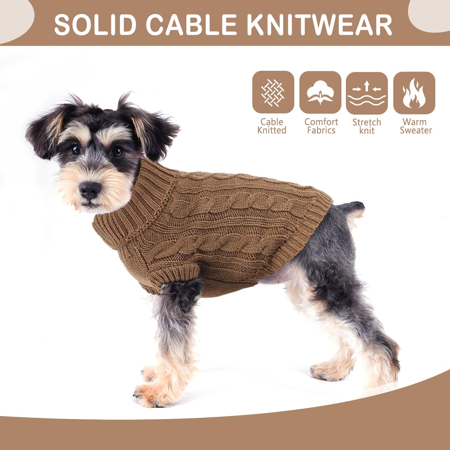 Small Dog Sweaters Dog Sweaters for Small Dogs Winter Dog Clothes for Chihuahua Warm Puppy Sweaters Cute Pet Clothes Turtleneck