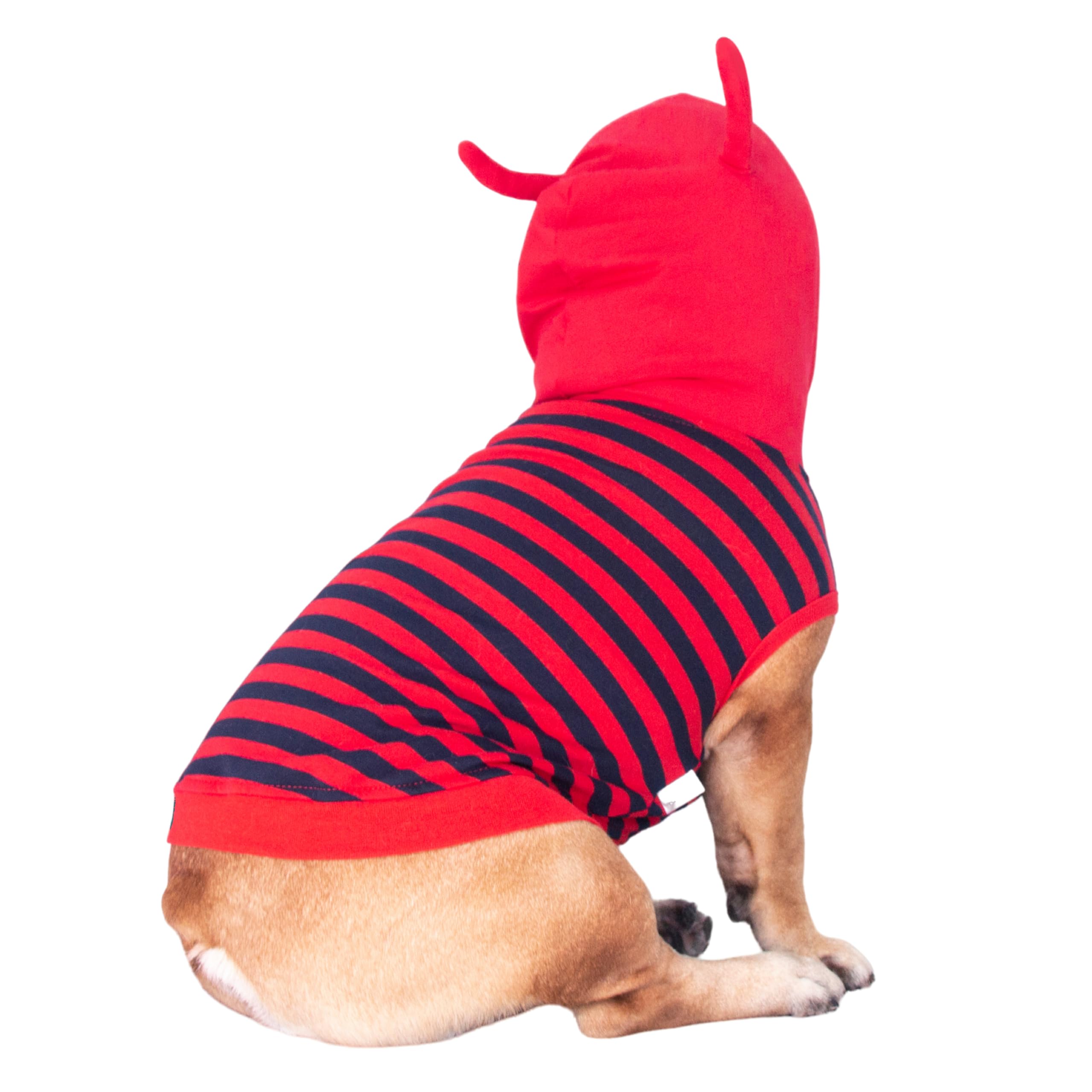 Ichoue Little Devil Fire Ant English Bulldog Costumes Hoodies Clothes Outfits Funny Cosplay Winter Coats Sweaters Pullovers For