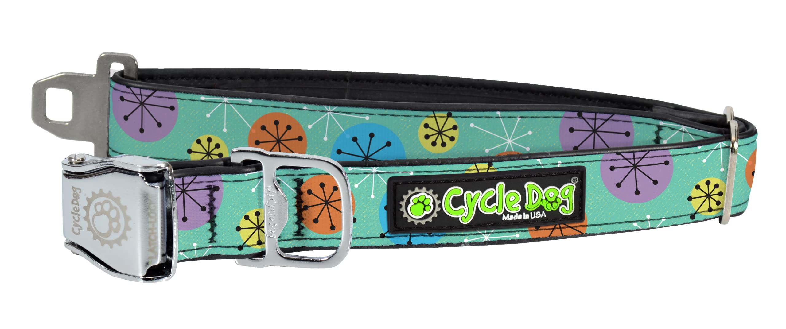 Cycle Dog Rcm-Asb-M Dog, Medium Collar, Atomic Starburst