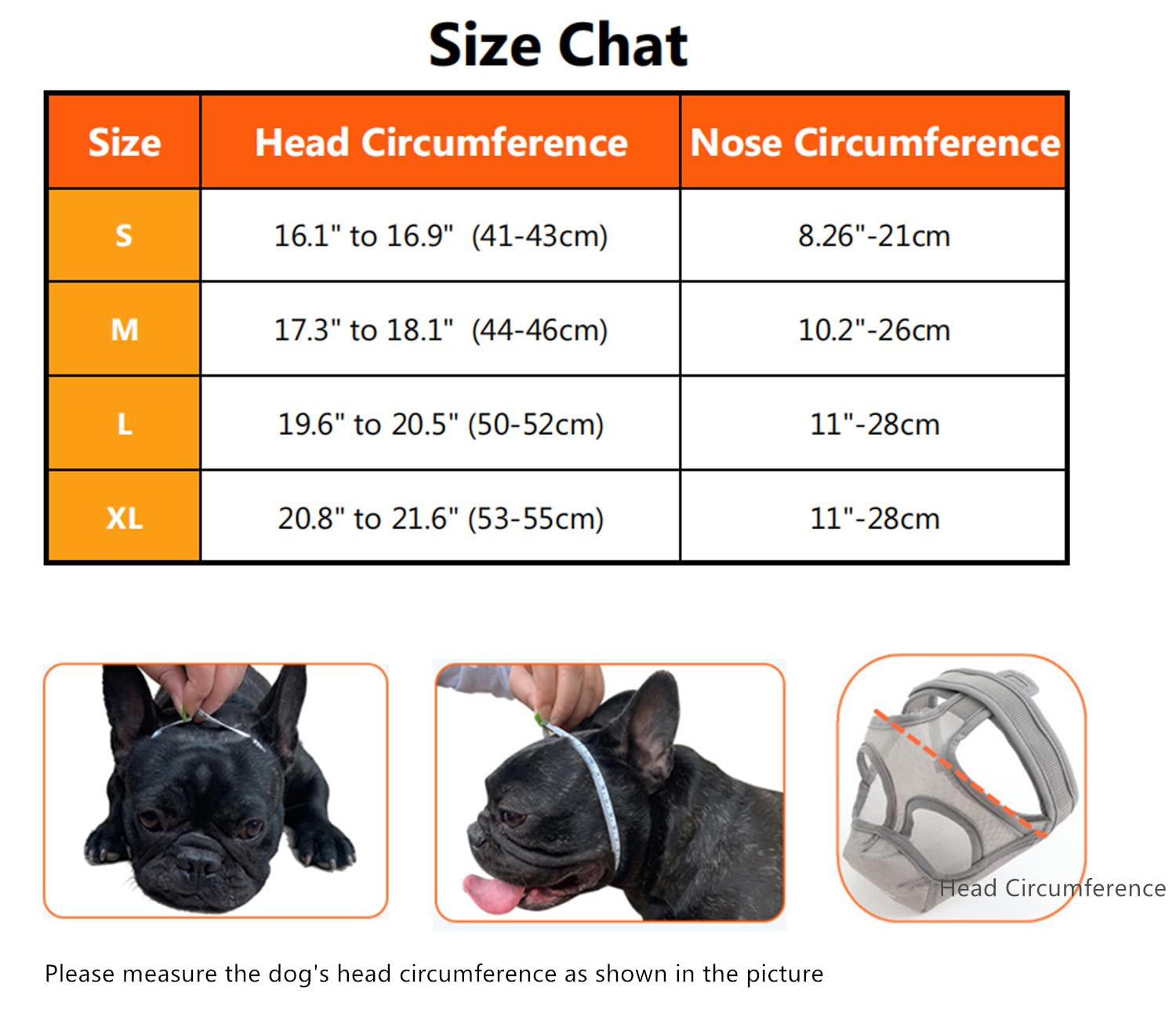 Cilkus Short Snout Dog Muzzles - Bulldog Muzzle Adjustable Breathable Mesh Dog Muzzle Can Stick Out Tongue And Drink Water Anti-Biting And Training Dog (M (16.5' -17.3'), Grey)