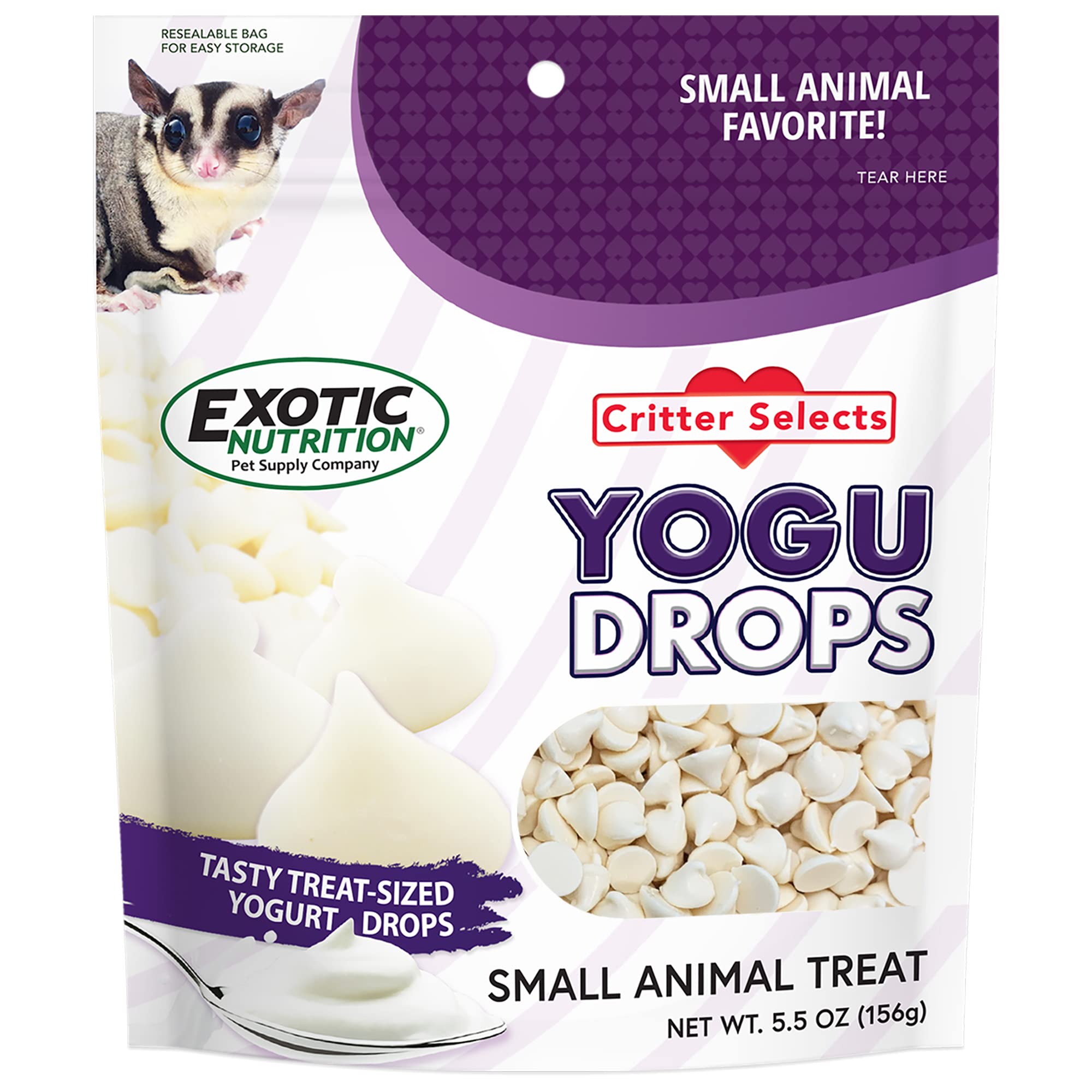 Yogu Drops - All Natural Healthy Yogurt Treat - for Sugar Gliders, Prairie Dogs, Monkeys, Squirrels, Guinea Pigs, Rabbits, Chinc