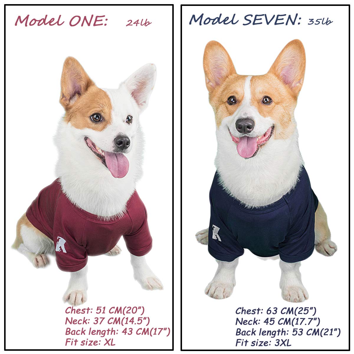 Koneseve Dog Shirts Blank T-Shirt Soft For Small Medium Large Dogs Boy Girl Puppy Clothes Breathable Cotton Cat Basic Shirt Kitten Apparel Adorable Cozy Casual Fashion Costume 2-Pack Blue & Red Xl