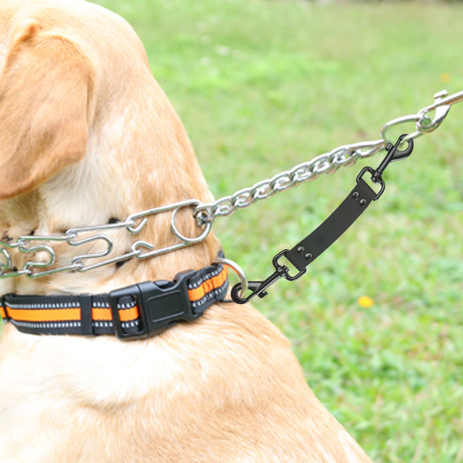 Jipimon Waterproof Prong Collar Backup 2 Pack Double Ended Backup Safety Clip For Prong Collar Dog Harness Collar Connector