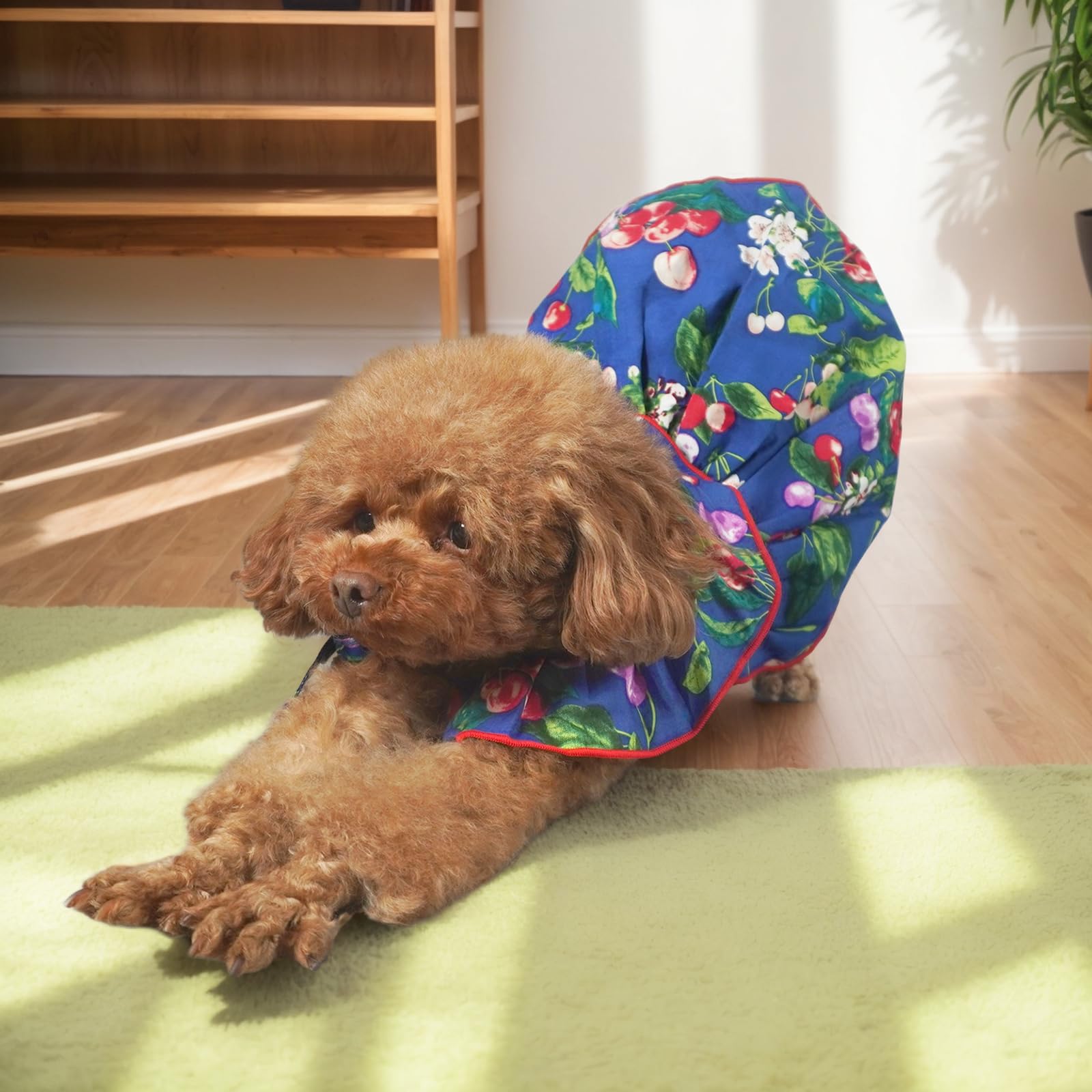 Topkins Dog Dress, Dog Summer Dress With Lace-Up, Dog Party Dress With Pretty Prints For Small Dog (Navy Blue, L)
