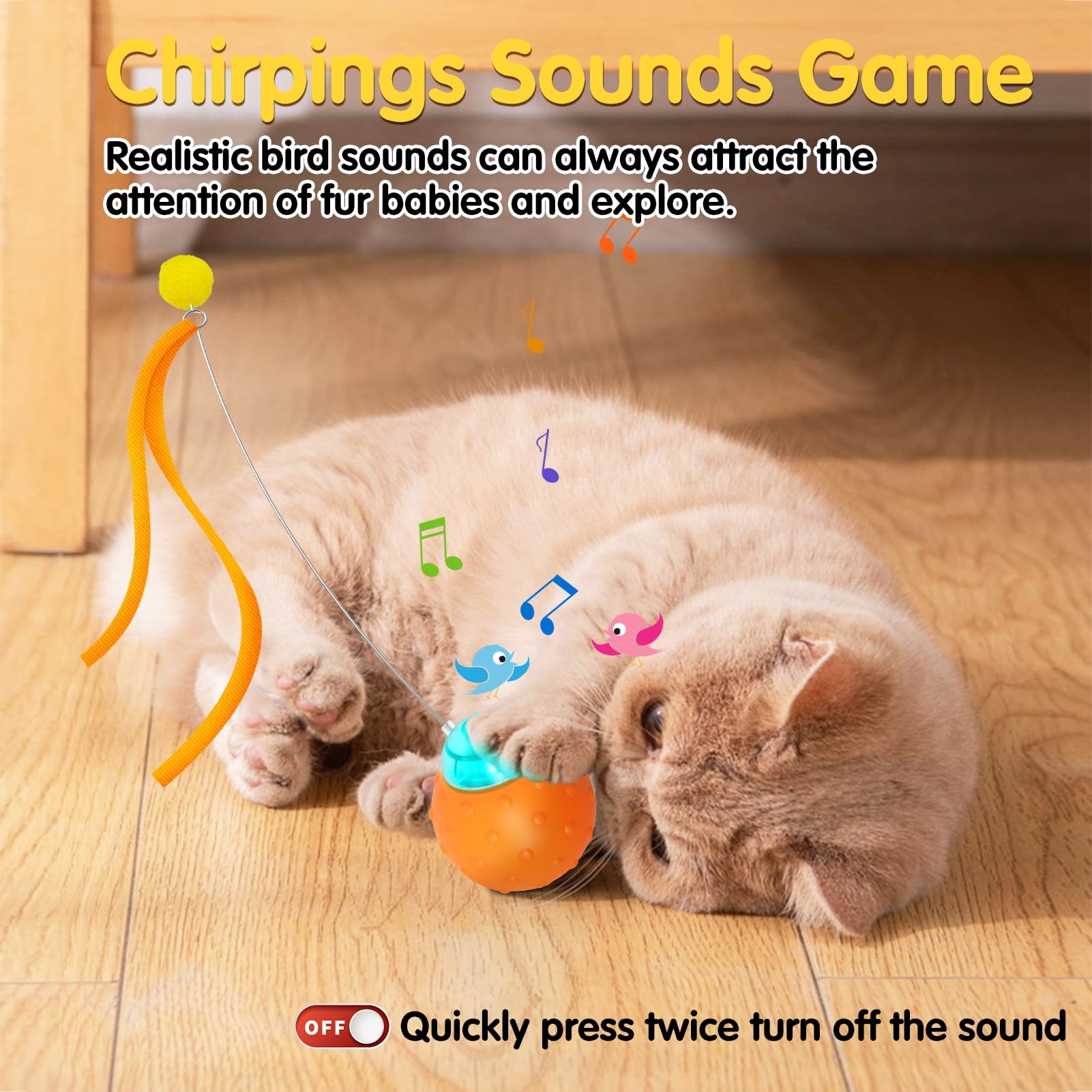 Muhhiba Interactive Cat Toy Ball - Automatic Moving Electric Mouse Toy, USB Rechargeable, Green, Model P72