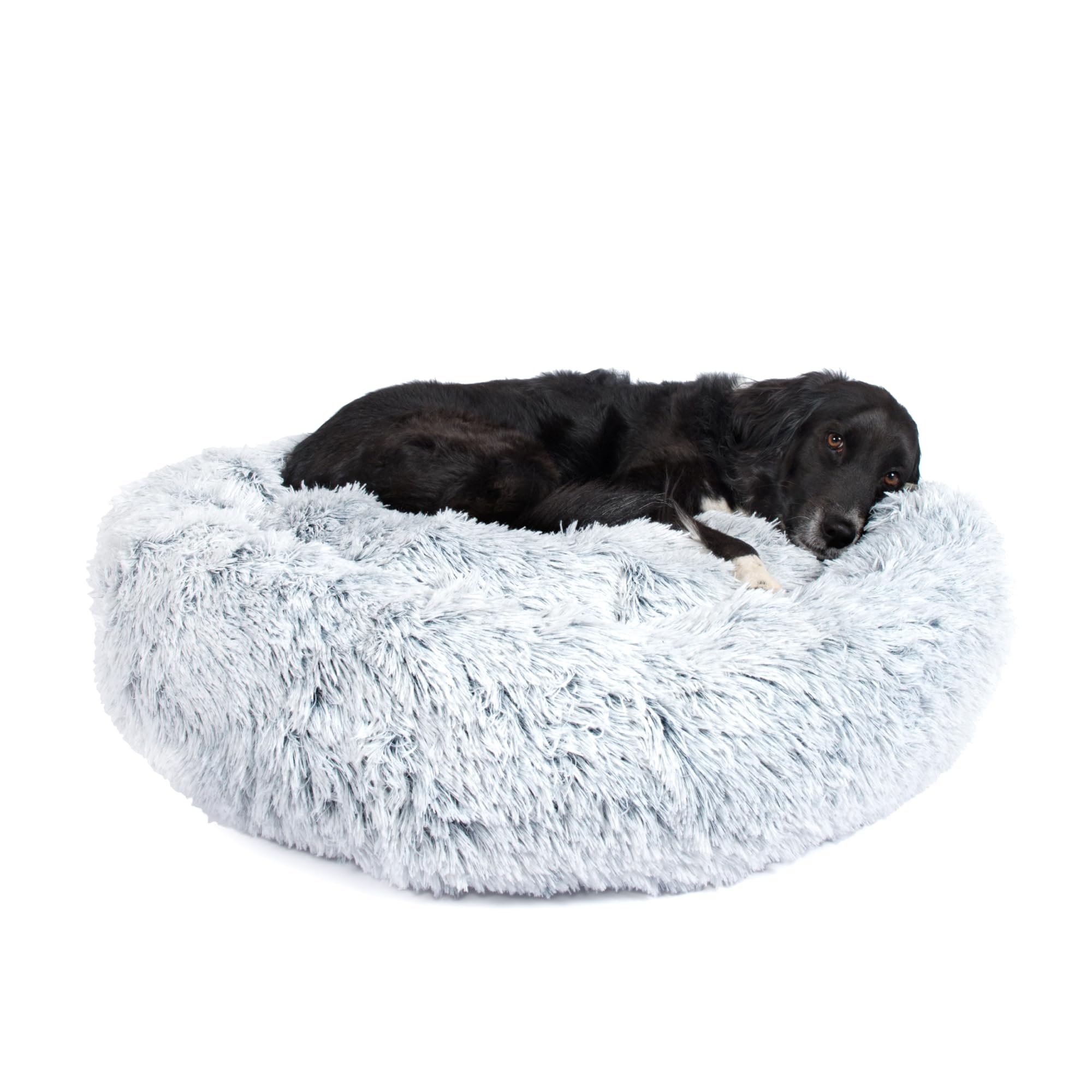 Barkbox Dog Bed, 2-in-1 Memory Foam Donut Cuddler Dog and Cat Bed, Calming Orthopedic Joint Relief Fur Crate Lounger for Pets, M