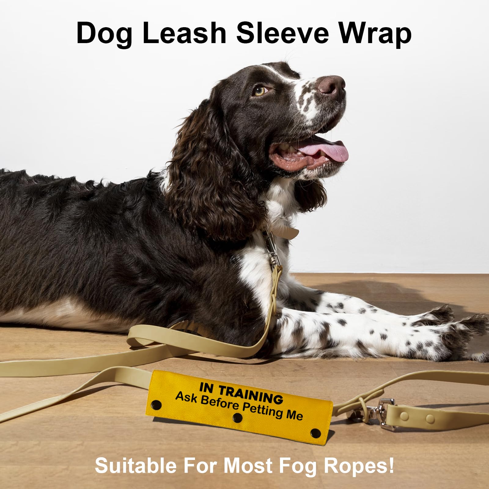 Yrovwenq In Training Ask Before Petting Dog Leash Sleeve With Yellow Training Alert - Gift For Dogs (Ask Before Petting Me Sleev