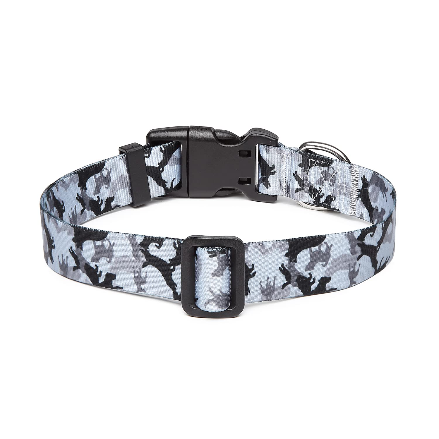 Mercano Adjustable Dog Collar - Special Design Patterns, Soft Nylon Comfortable Durable Pet Collar For Small Medium Large Dogs (S, Dog Camouflage Grey)