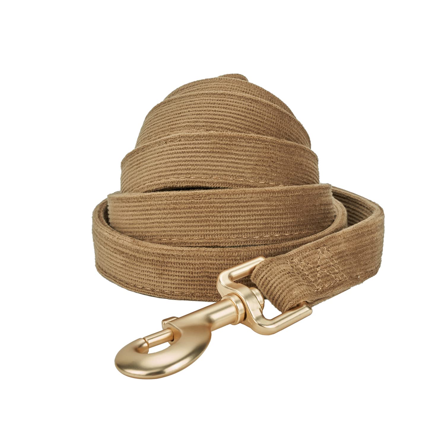 Ewinoom Soft Cotton Dog Leash, 5 Ft Heavy Duty Corduroy Dog Leashes With Gold Metal Hook For Small Medium Large Dogs,Small,Brwon