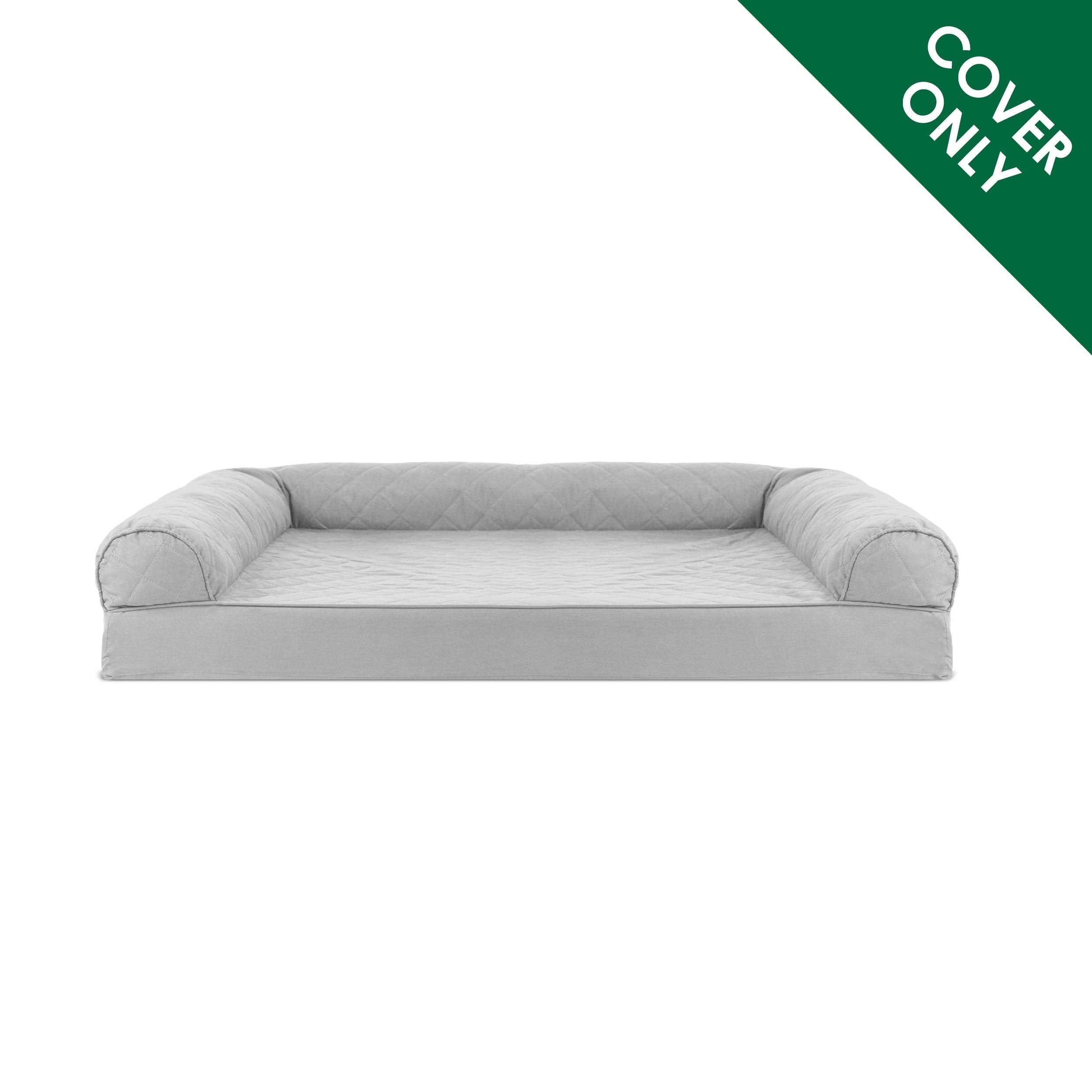 Furhaven Quilted Dog Bed Cover - Machine Washable, Large, Silver Gray, Model CVR-45401017