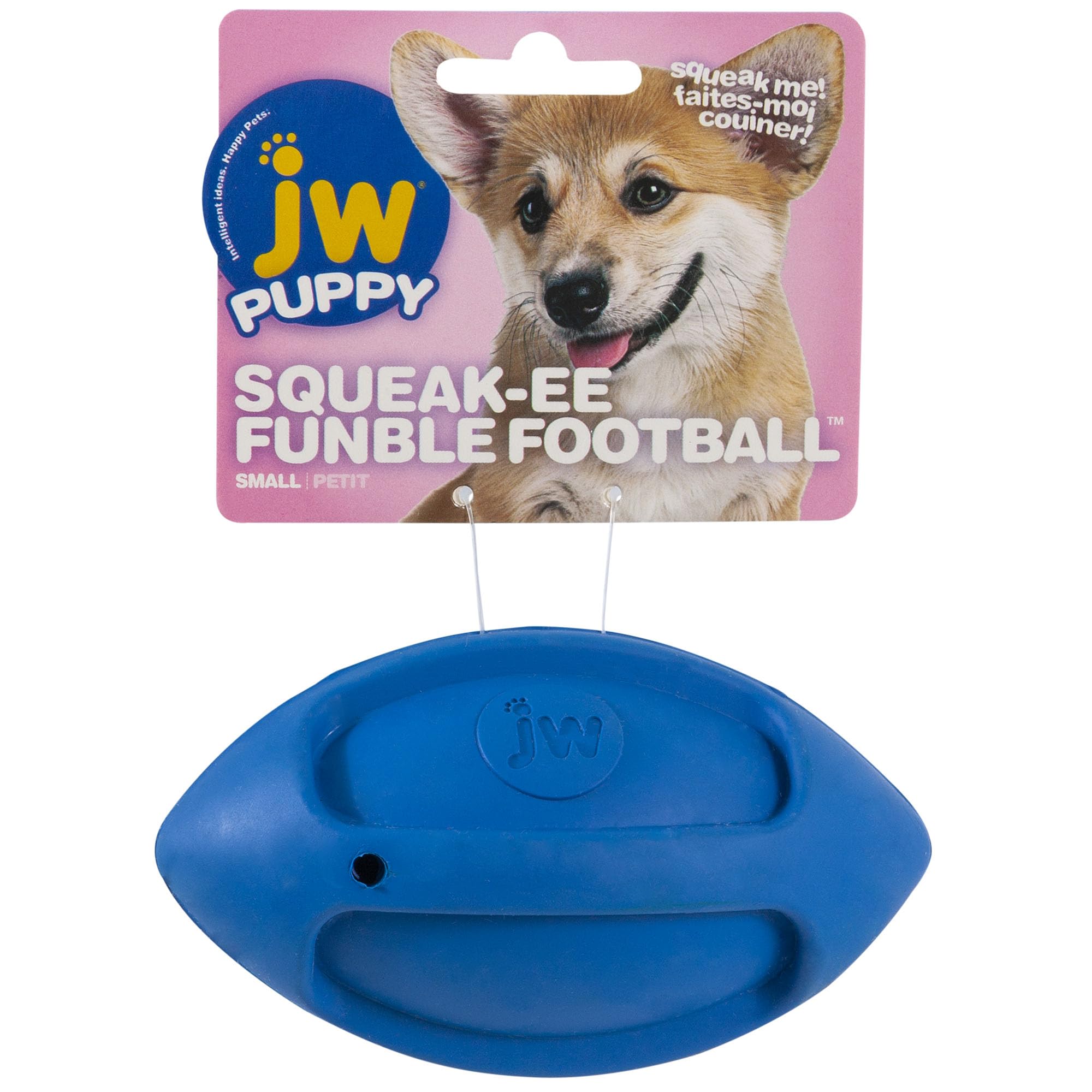 JW Pet Company iSqueak Funble Football Dog Toy, Small (Colors Vary)