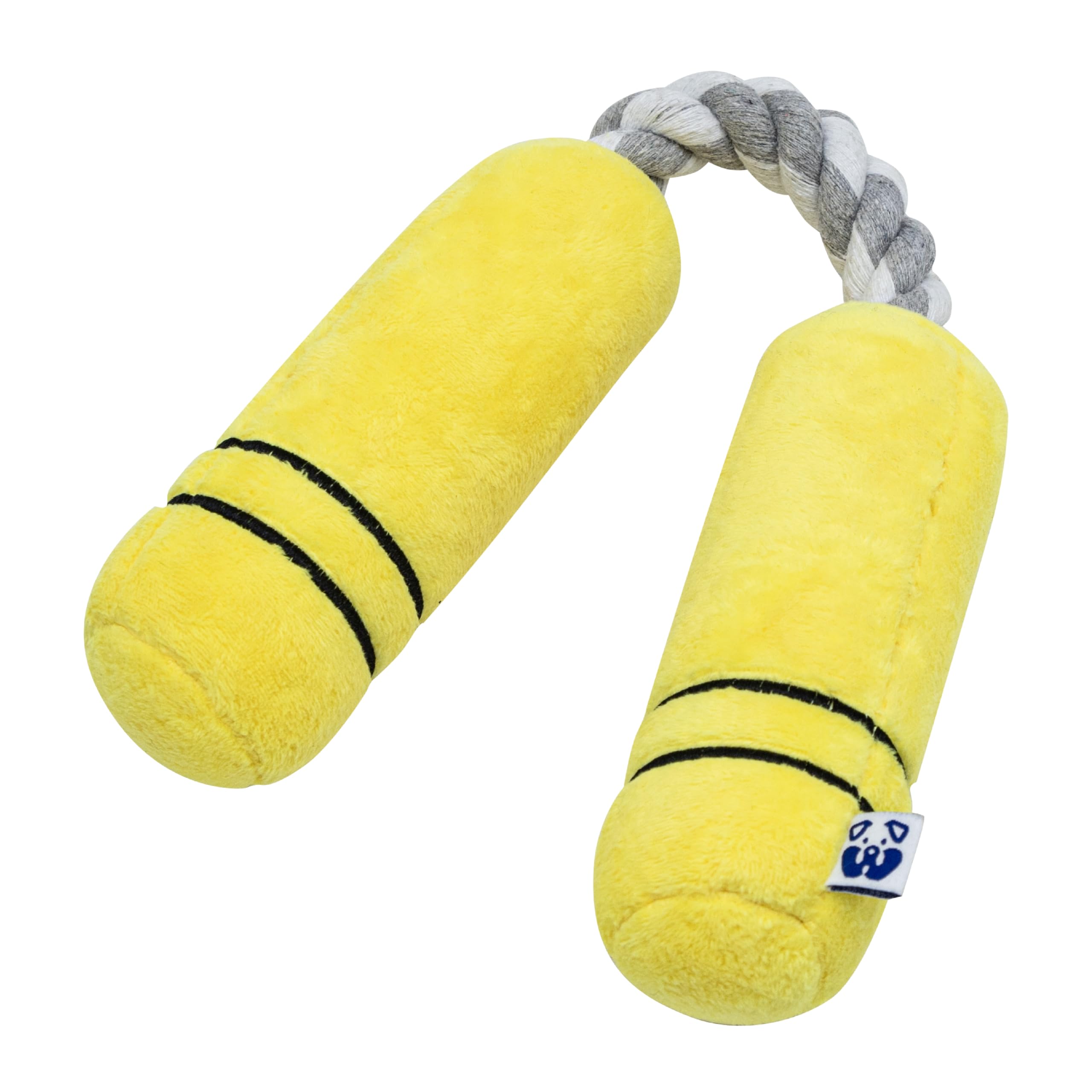 PAWTY Nunchucks Interactive Dog Toy - Squeaky Plush Parody Nunchuck Toy for Dogs - Cute Funny Unique Dog Birthday Gift - Durable