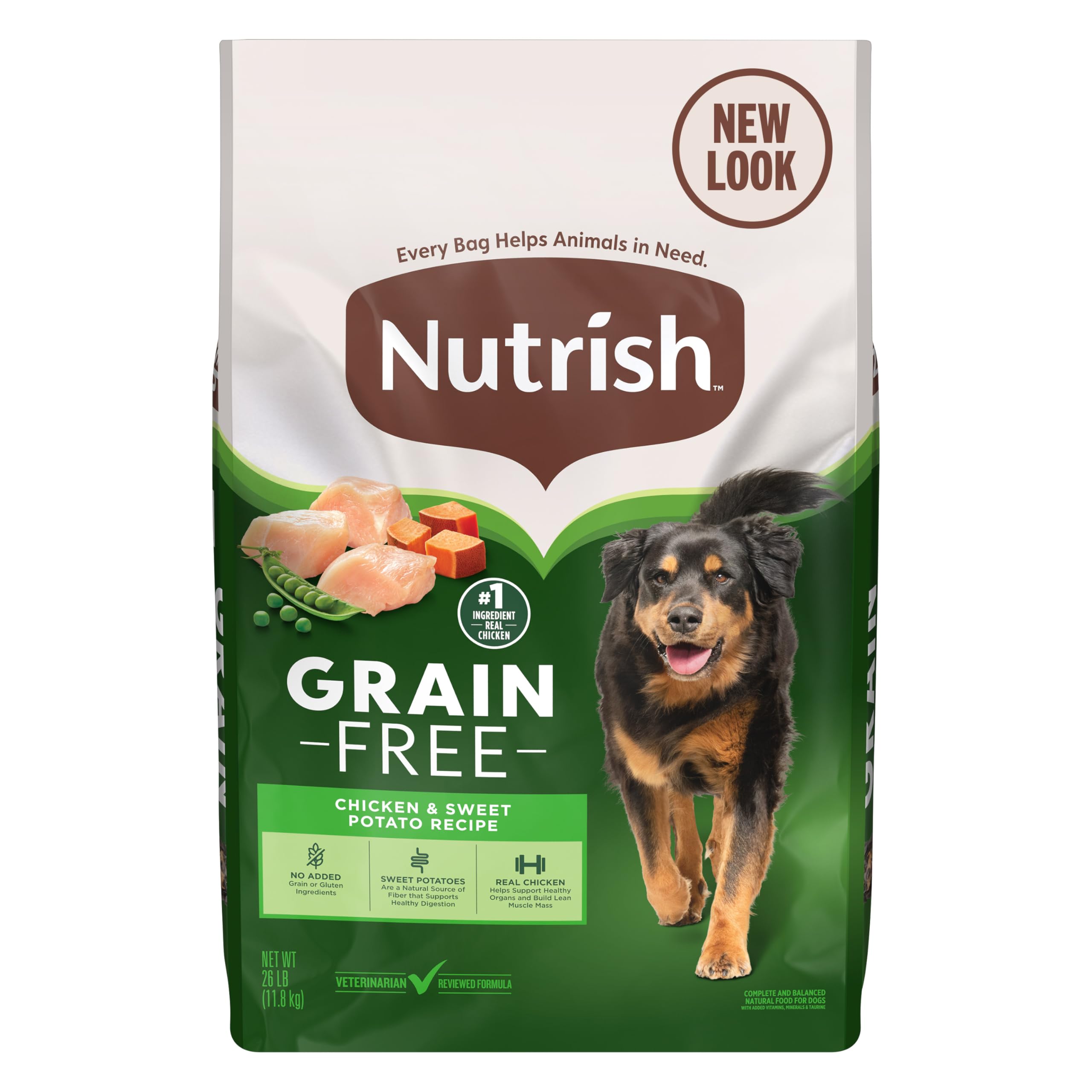 Nutrish Grain Free Chicken & Sweet Potato Recipe Dry Dog Food, 26 lb. Bag, Packaging May Vary (Rachael Ray)