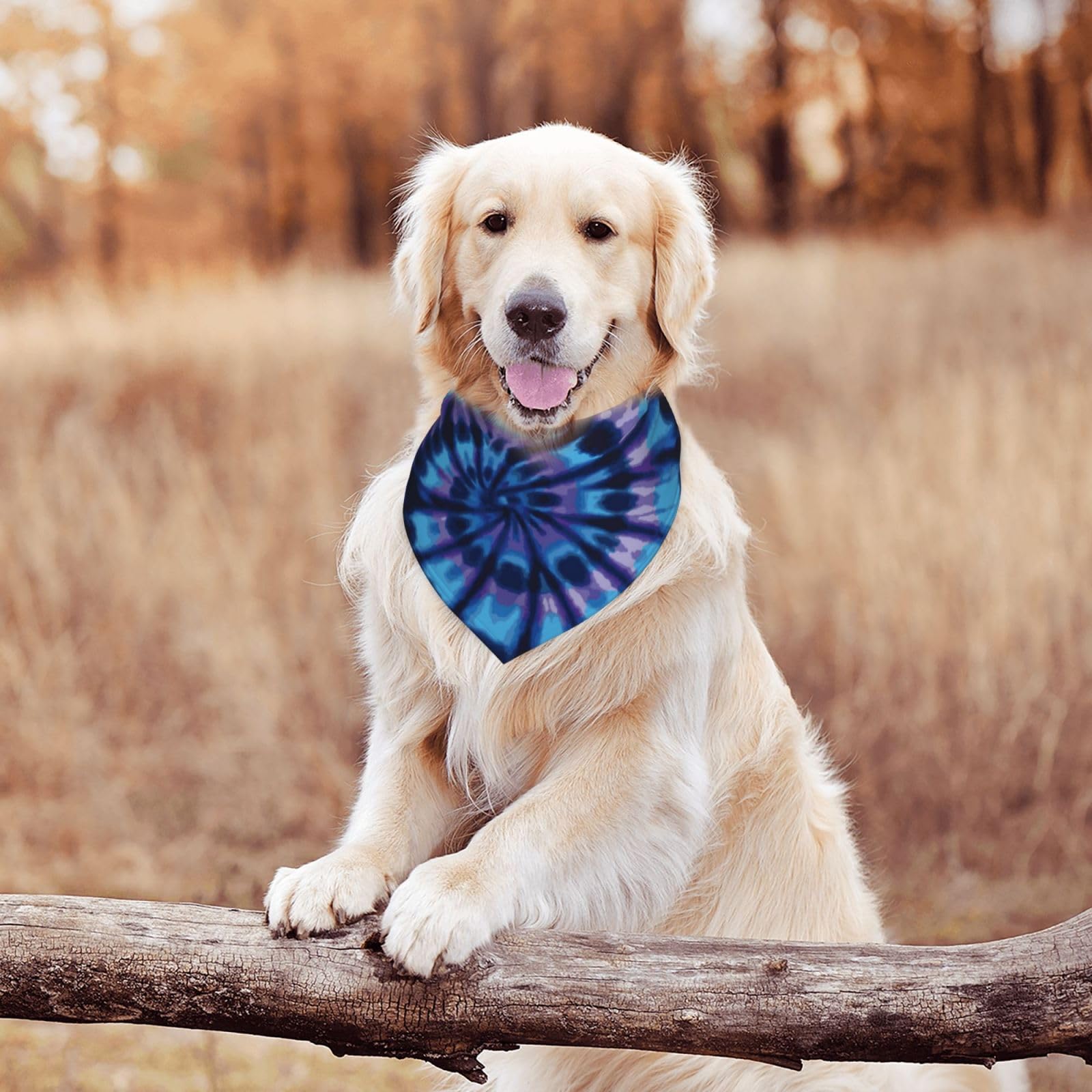 Tie Dye Blue Purple Dog Bandana Scarf Triangle Bibs Pet Accessories Cat Kerchief