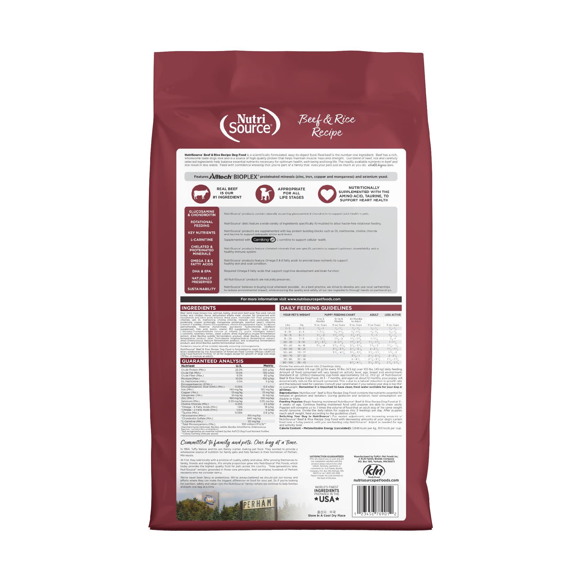 NutriSource Dry Dog Food, Beef and Rice, 12LB