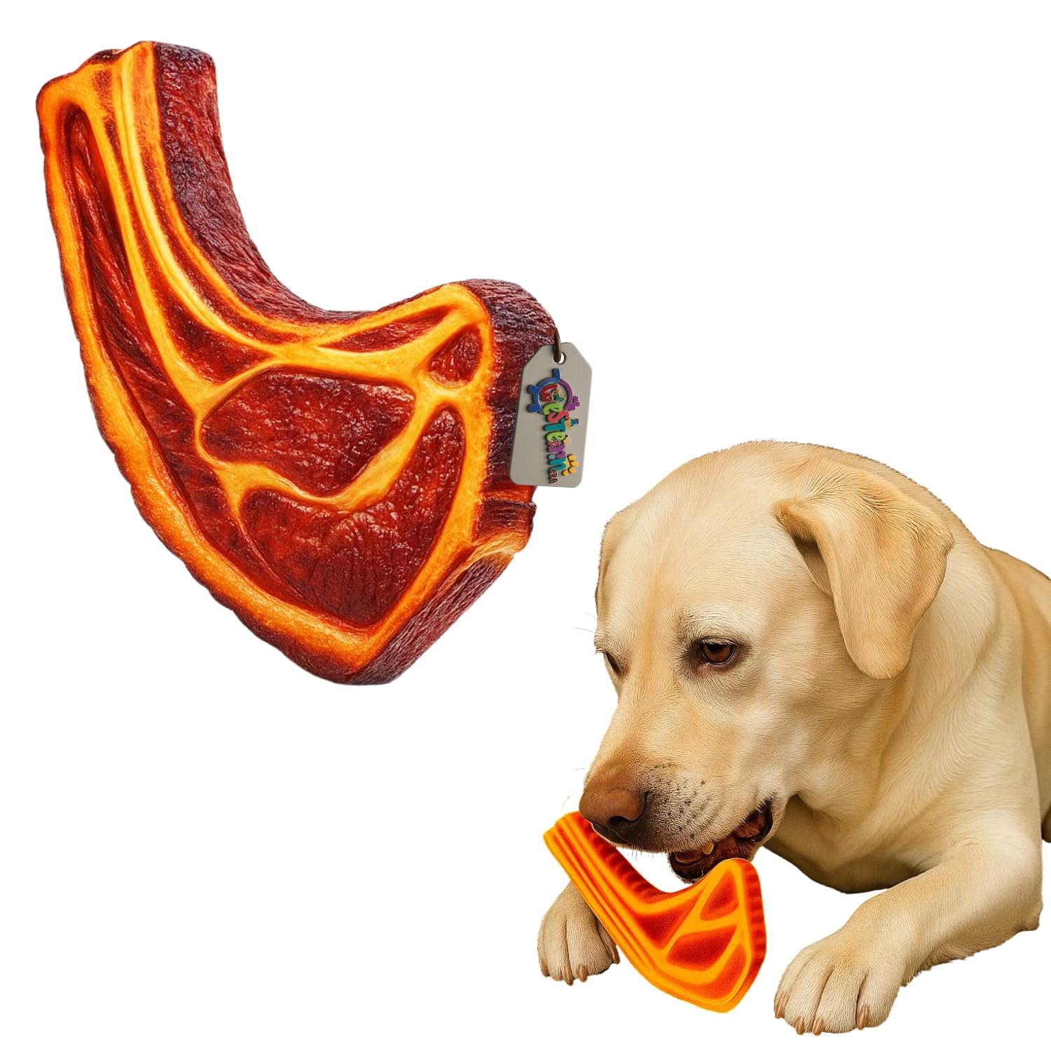 Western Era Meat Slice Dog Squeaky Toy | Realistic Steak Design For Dogs | Soft Chewable & Durable Material | BuiltIn Squeaker 
