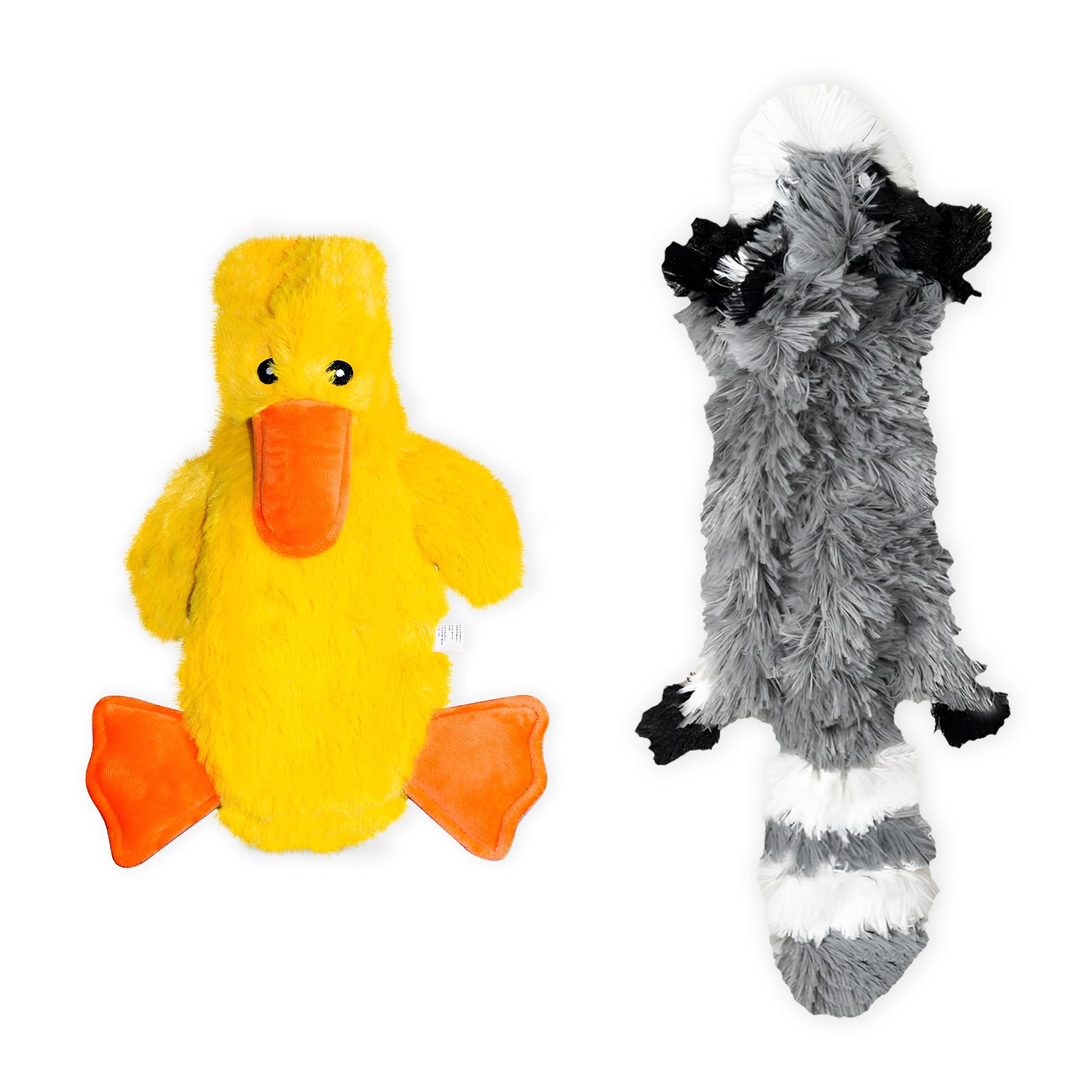 Fga Marketplace Racoon-Duck Flat No Stuffing No Squeak Plush Dog Toy, Funny Style Will Entertain Your Pet For Hours, Recommended