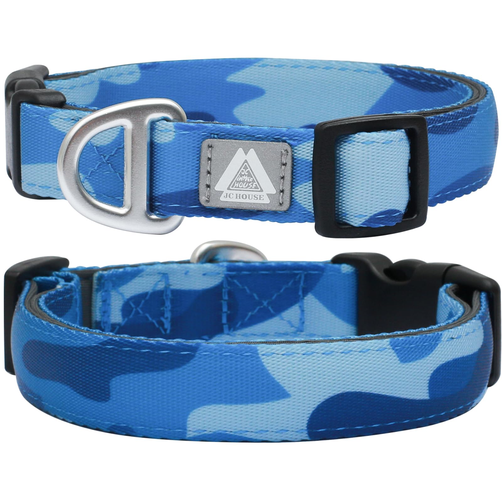 Jc House Soft Padded Dog Collar, Neck 12-20, Adjustable Heavy Duty Collar With 3M Reflective Logo For Medium, Large Dogs, Camo B