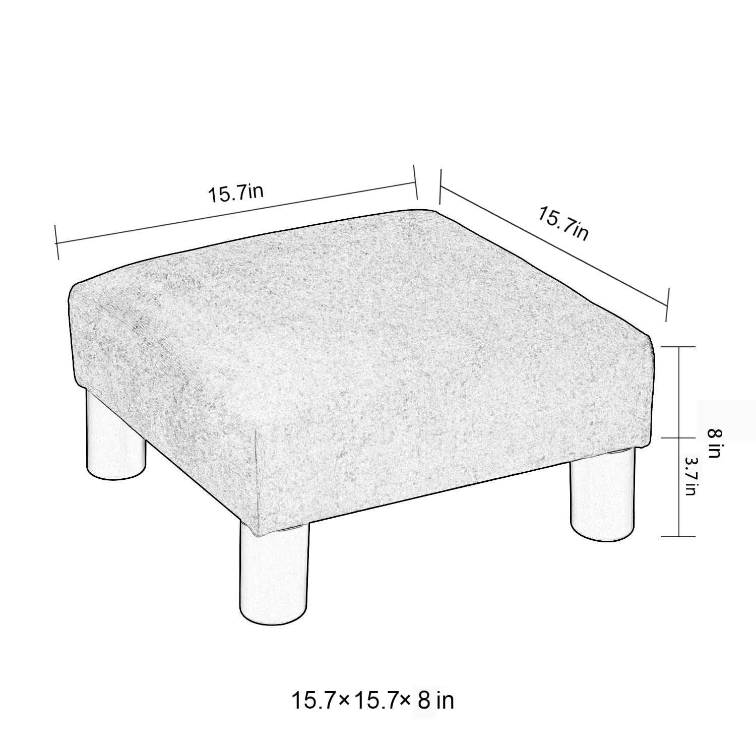 Joveco 15'' Footstools Small Ottoman- Upholstered Footstools And Ottomans Small Foot Rest- Pet Steps Dog Stairs For High Beds- L