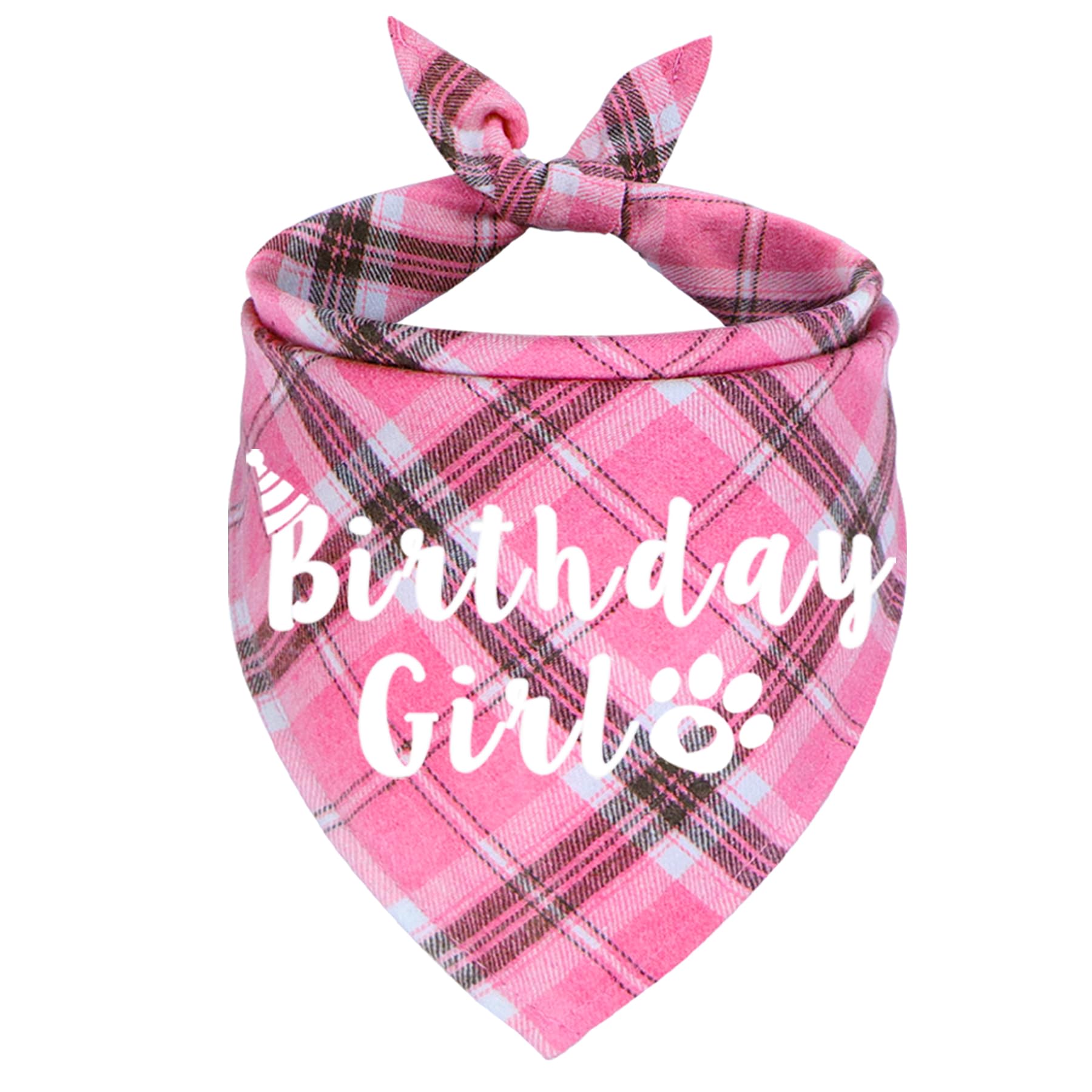 Jotfa Dog Birthday Bandana, Multi Sizes Birthday Bandana For Dogs Dog Birthday Girl Bandana For Extra Large Dogs Pets (Pink, X-L