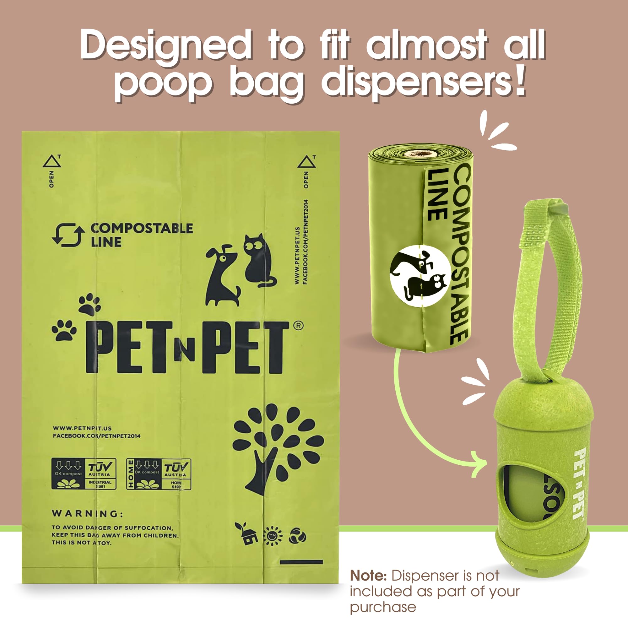 Pet N Pet Poop Bags For Dogs, 120 Counts Compostable Dog Poop Bags Rolls, Dog Bags For Poop, Thick Dog Poop Bag Rolls, Doggy Poop Bags, 100% Leak-Proof Easy To Use Pet Poop Bags