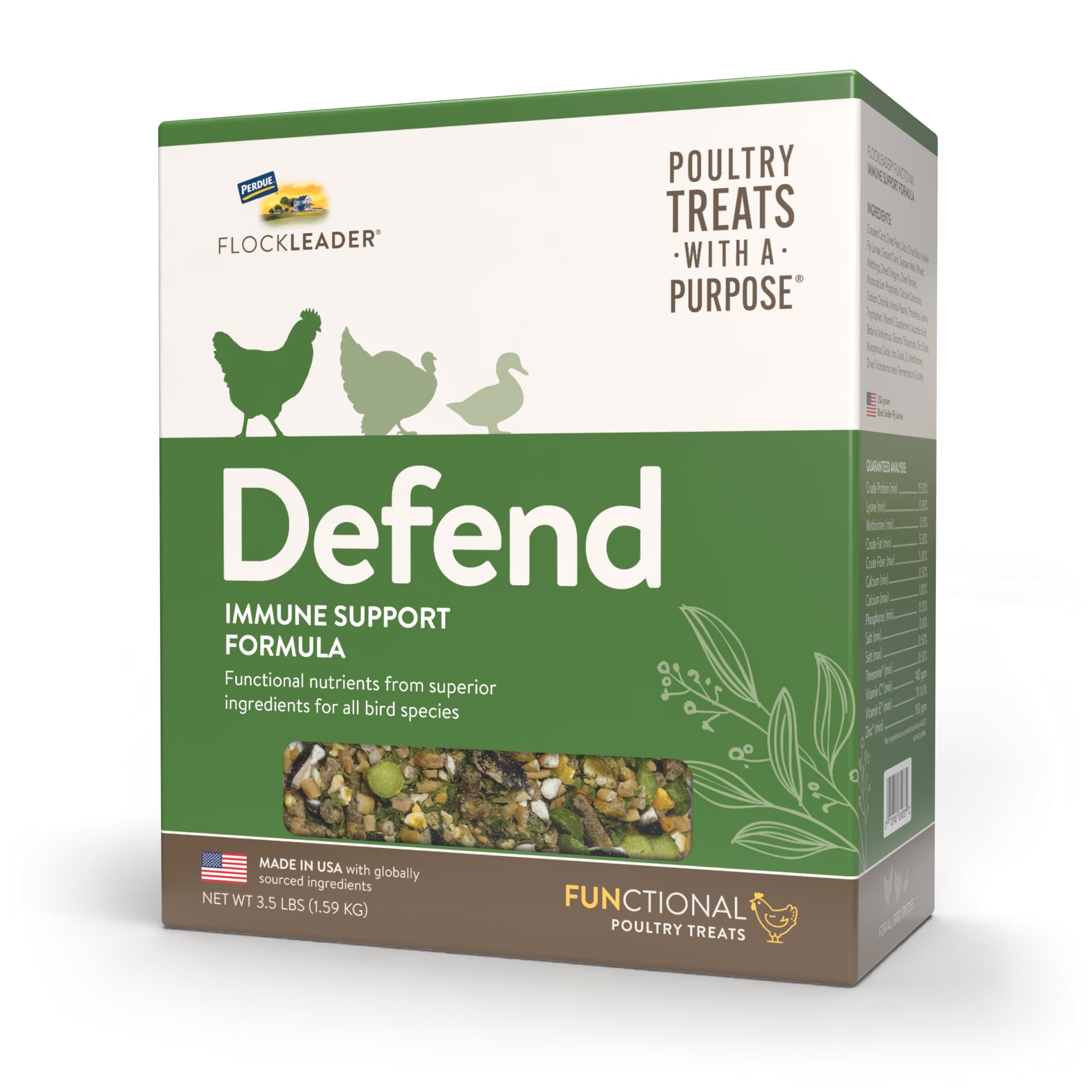 FlockLeader Defend, Functional Poultry Treats for Immune Support, 3.5 lb