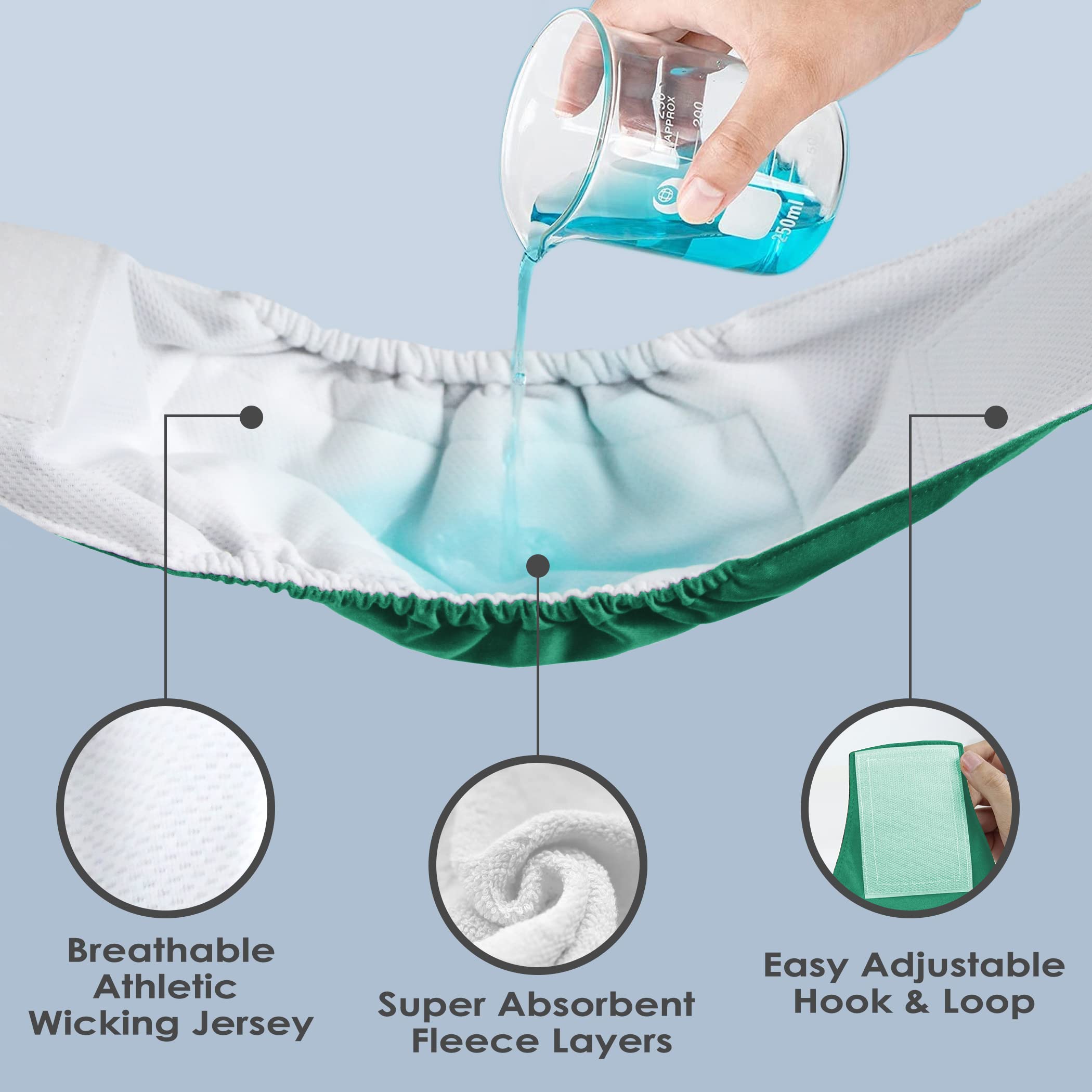 Wegreeco Washable Dog Diapers - Washable Male Dog Belly Wrap - Pack Of 3 - (Blue,Green,Purple,X-Large)