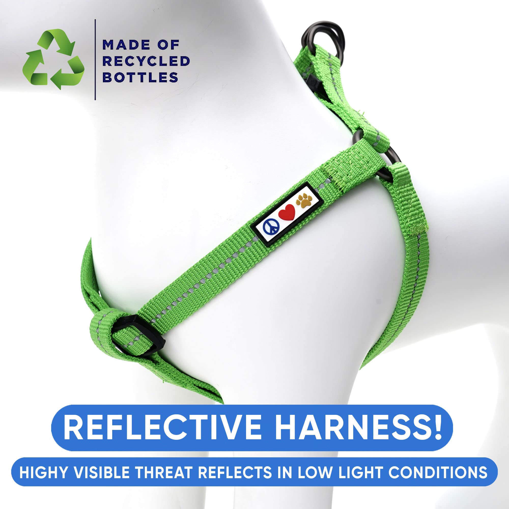 Pawtitas Recycled Dog Harness With Reflective Stitched A Puppy Harness Made From Plastic Bottles Collected From Oceans Large Ear