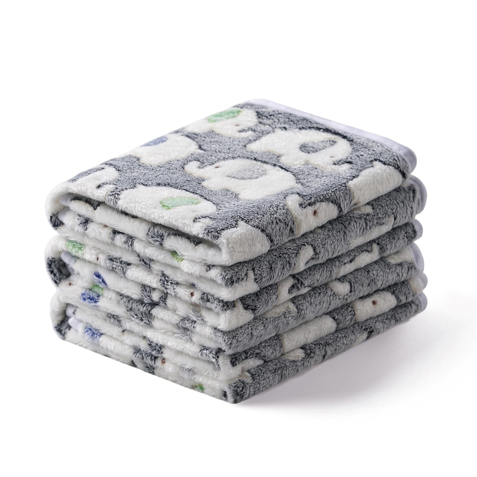 1 Pack 3 Blankets Super Soft Fluffy Premium Cute Elephant Pattern Pet Blanket Flannel Throw For Dog Puppy Cat Dark Grey Large(41
