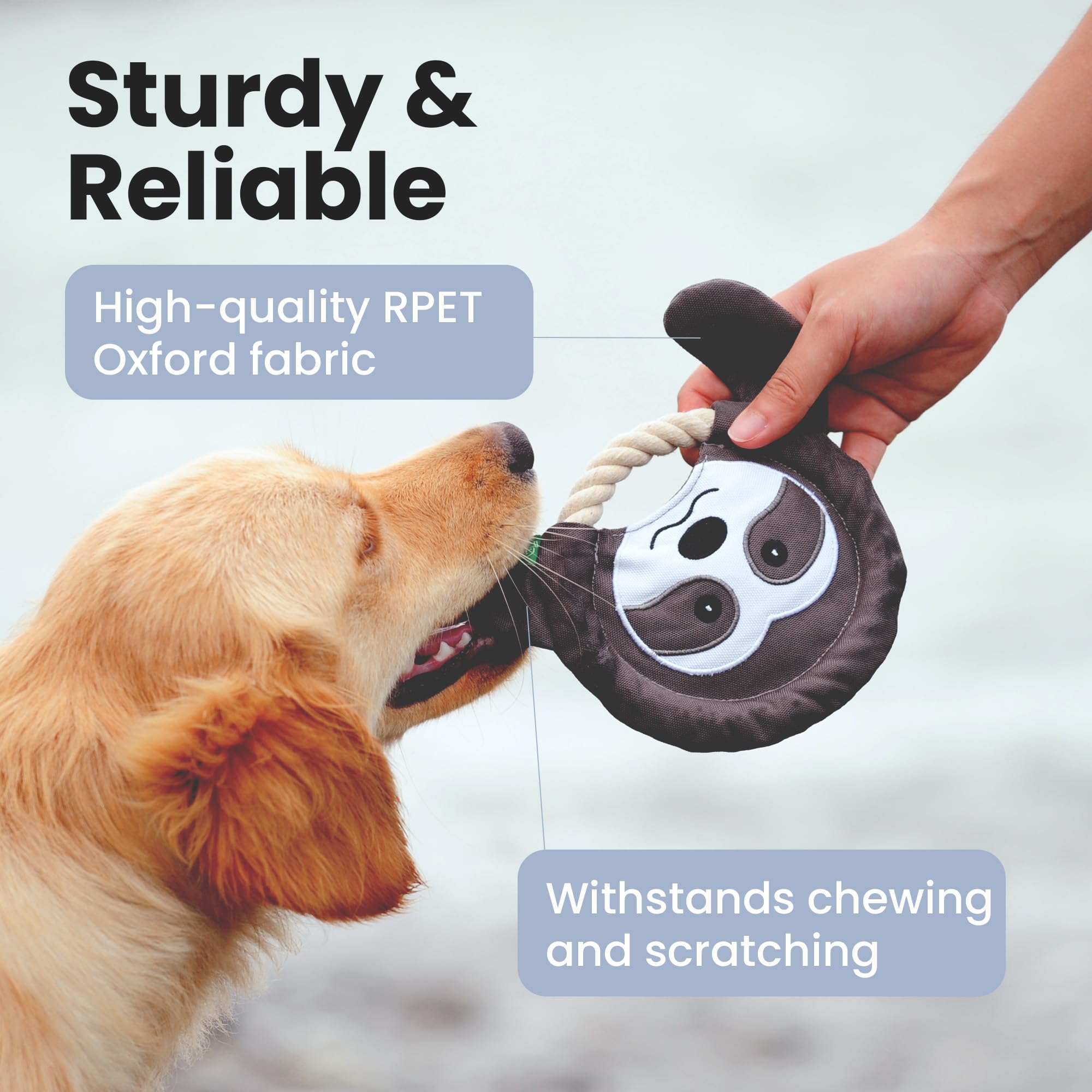 Pawspik Flying Disc Tug-Of-War Toy, Eco-Friendly Recycled Material, Squeaker Toy For Medium And Large Dogs, For Throwing & Fetch